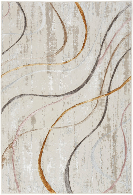 Nourison Glitz 3'11" x 5'11" Ivory/Multi Modern Indoor Rug