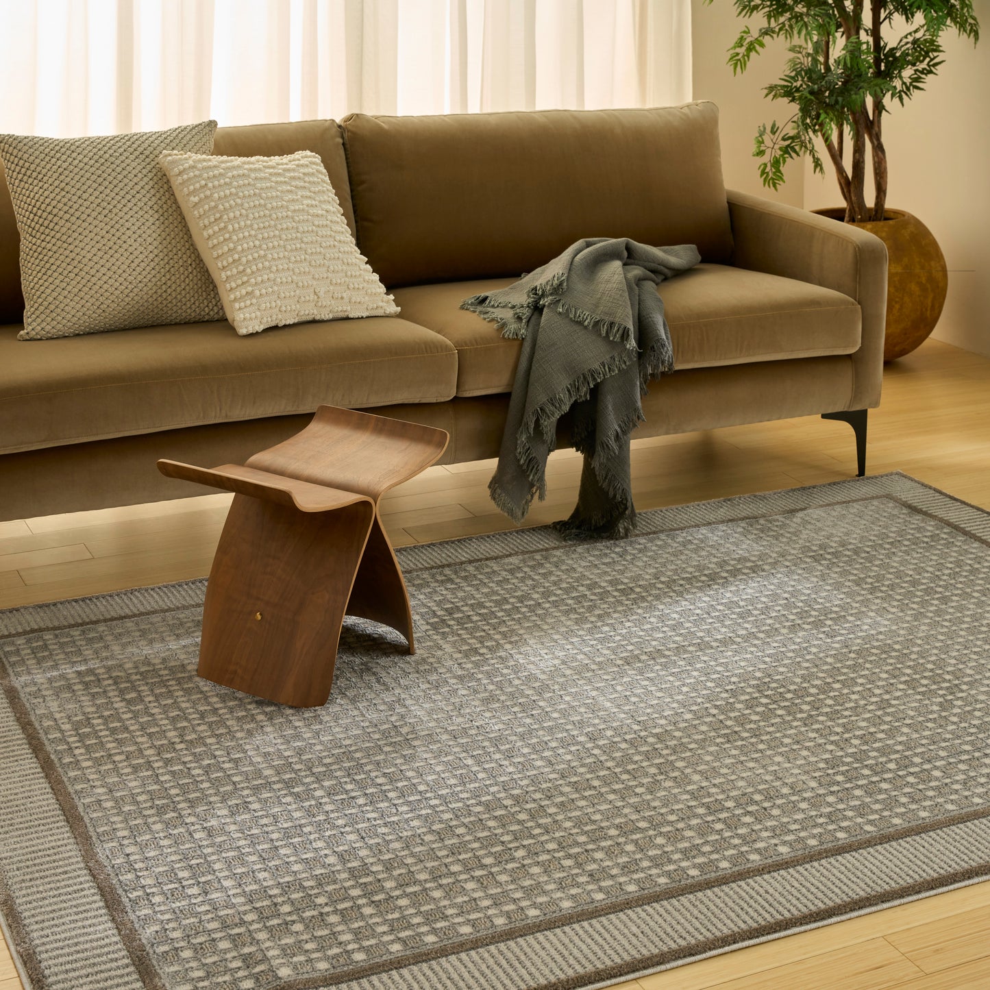 Nourison Nordic 5' x 7' Ivory Grey Modern Indoor Rug