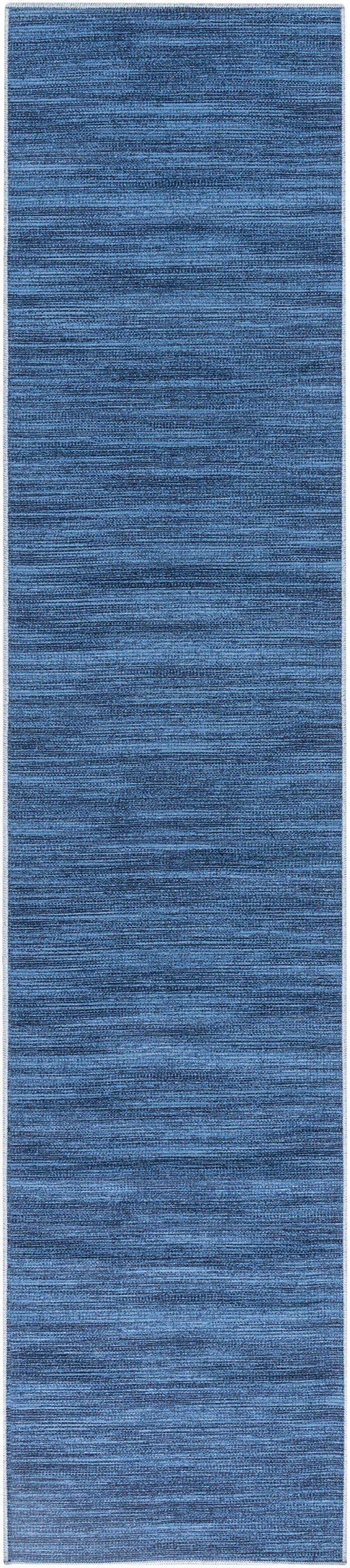 Nourison Nourison Washables 2'2" x 10' Blue Modern Indoor Rug