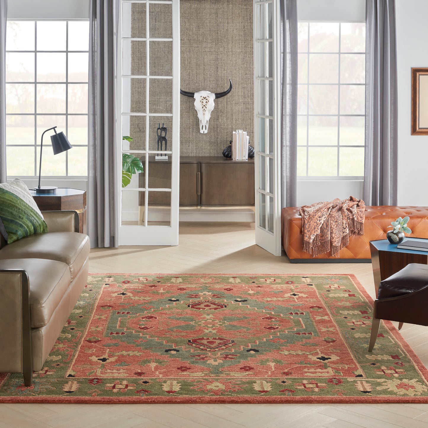 Nourison Tahoe 7'9" x 9'9" Rust Traditional Indoor Rug