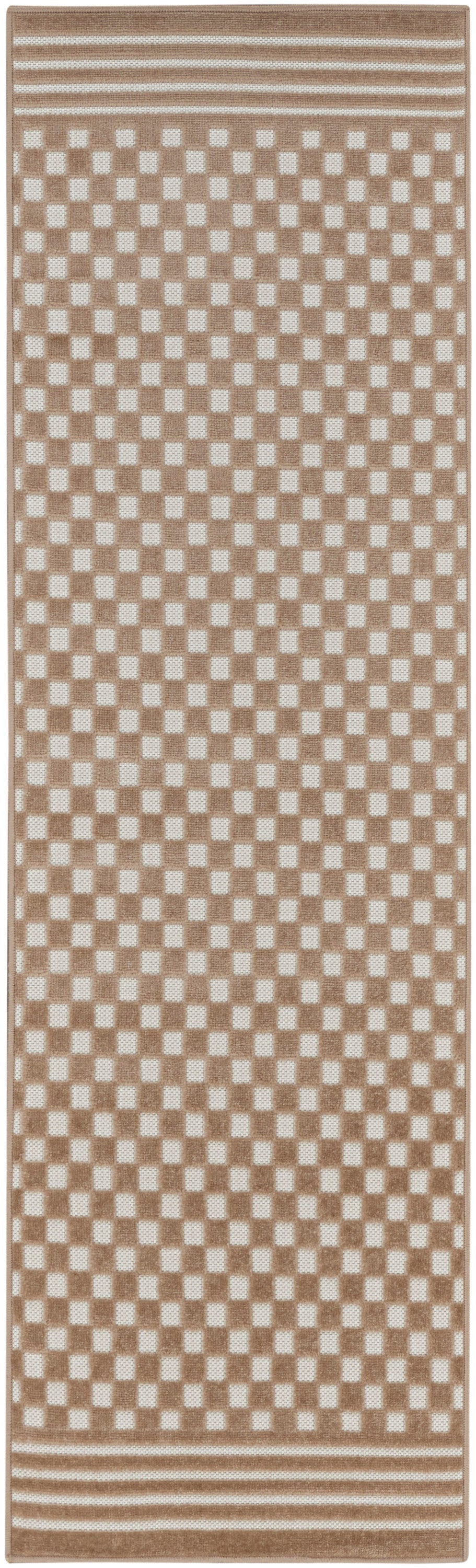 Nourison Care Free 2' x 6' Brown Modern Indoor Rug