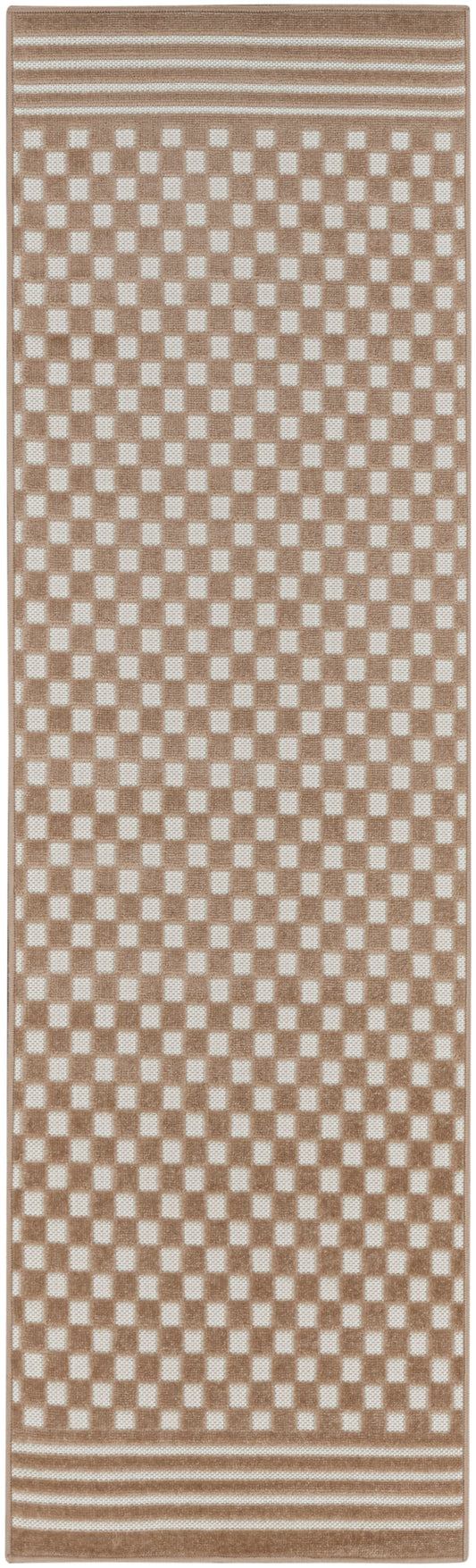 Nourison Care Free 2' x 6' Brown Modern Indoor Rug