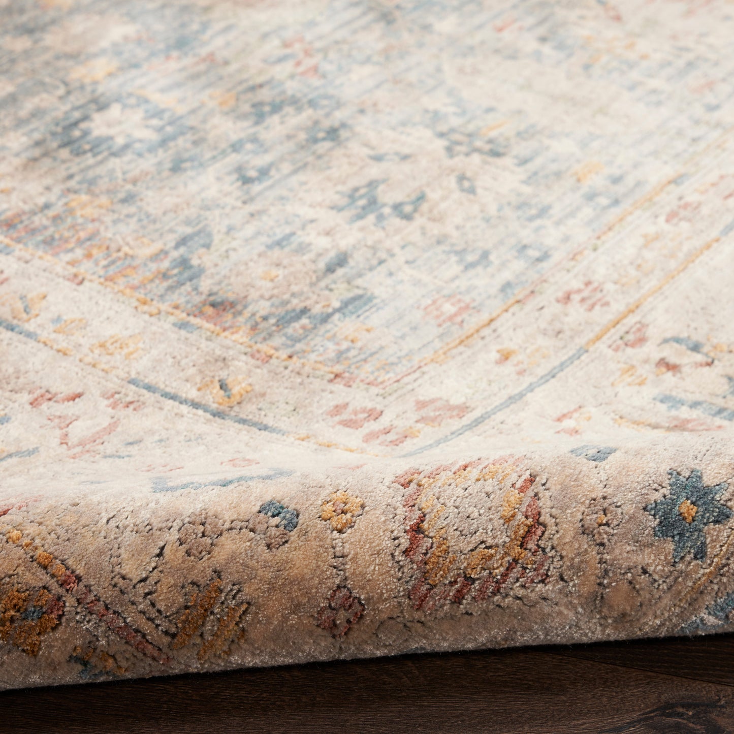 Nourison Luxurious 8'6" x 11'6" Ivory Blue Vintage Indoor Rug