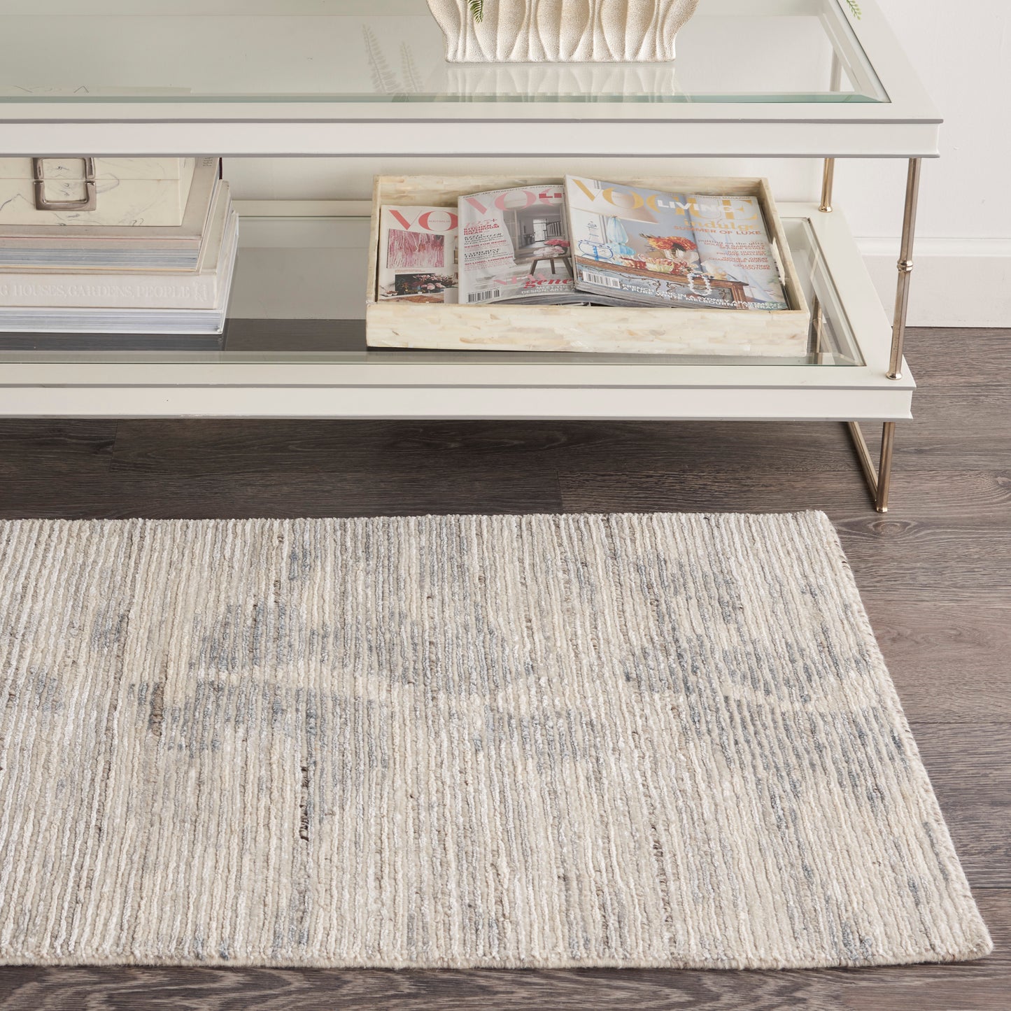 Nourison Ocean 2' x 3' Ivory Slate Modern Indoor Rug