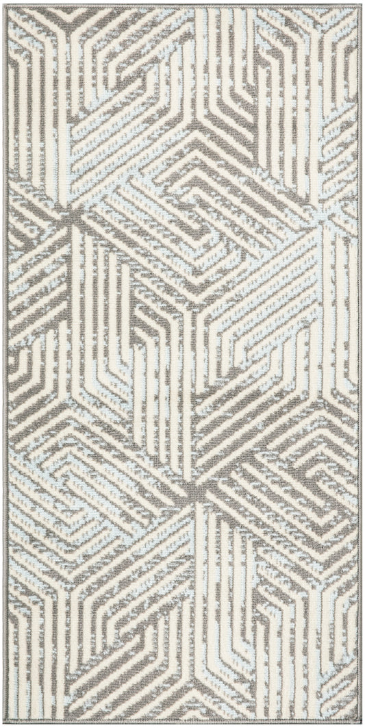Nourison Grafix 2' x 4' Grey Modern Indoor Rug