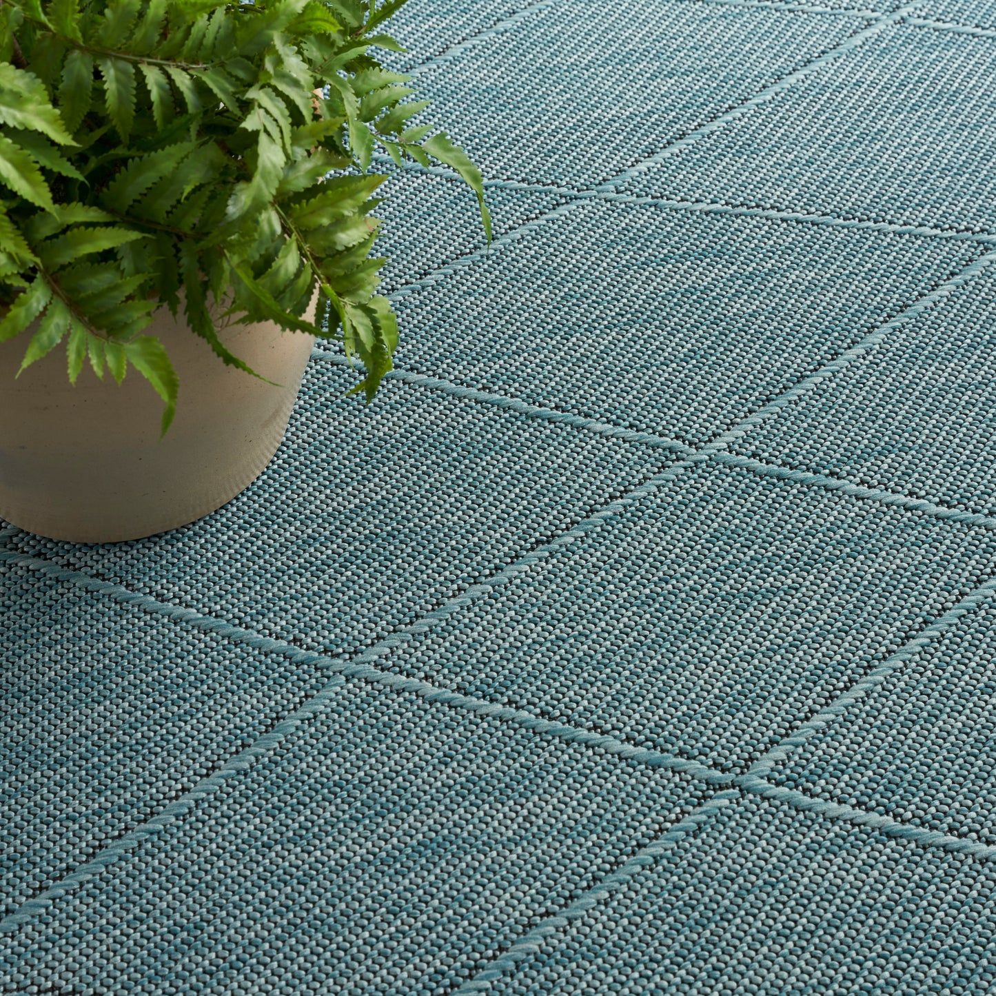 Nourison Washable Solutions 6' x 9' Aqua Modern Rug