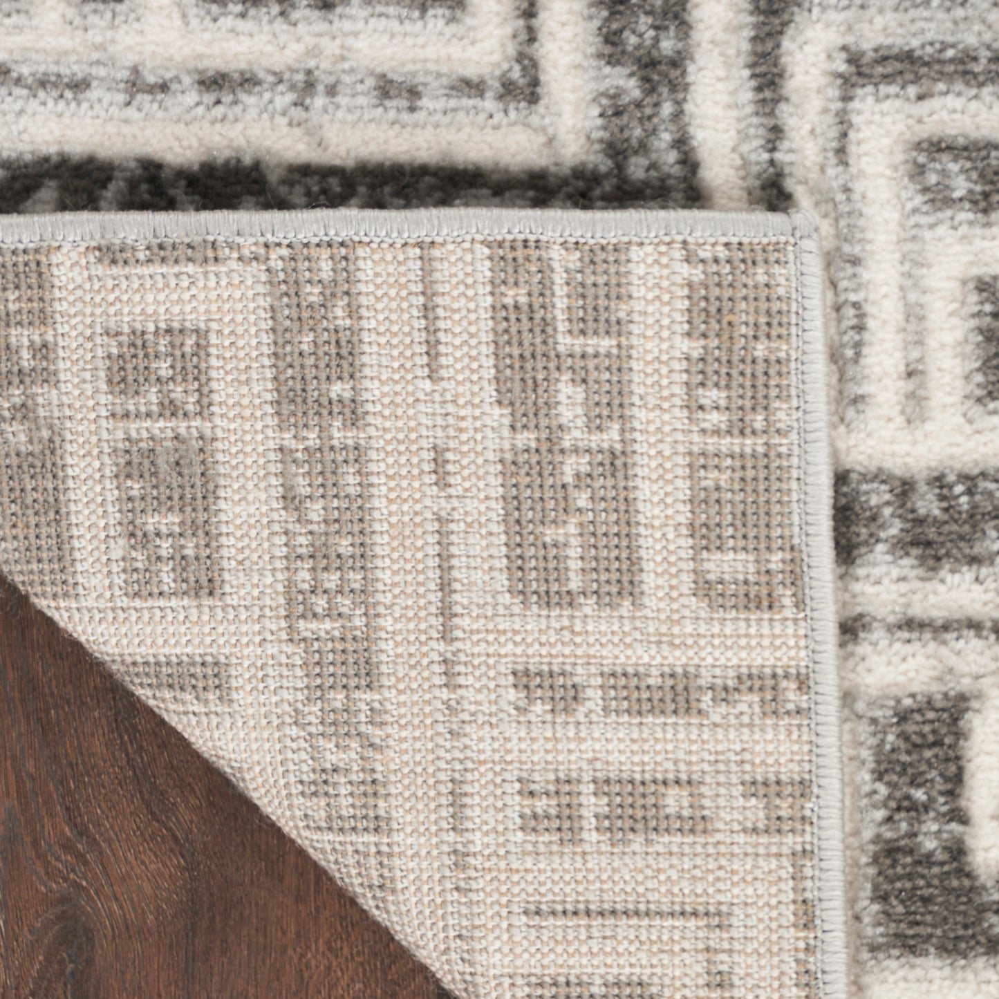 Nourison Serenity Home 2'2" x 7'6" Grey Ivory Modern Indoor Rug
