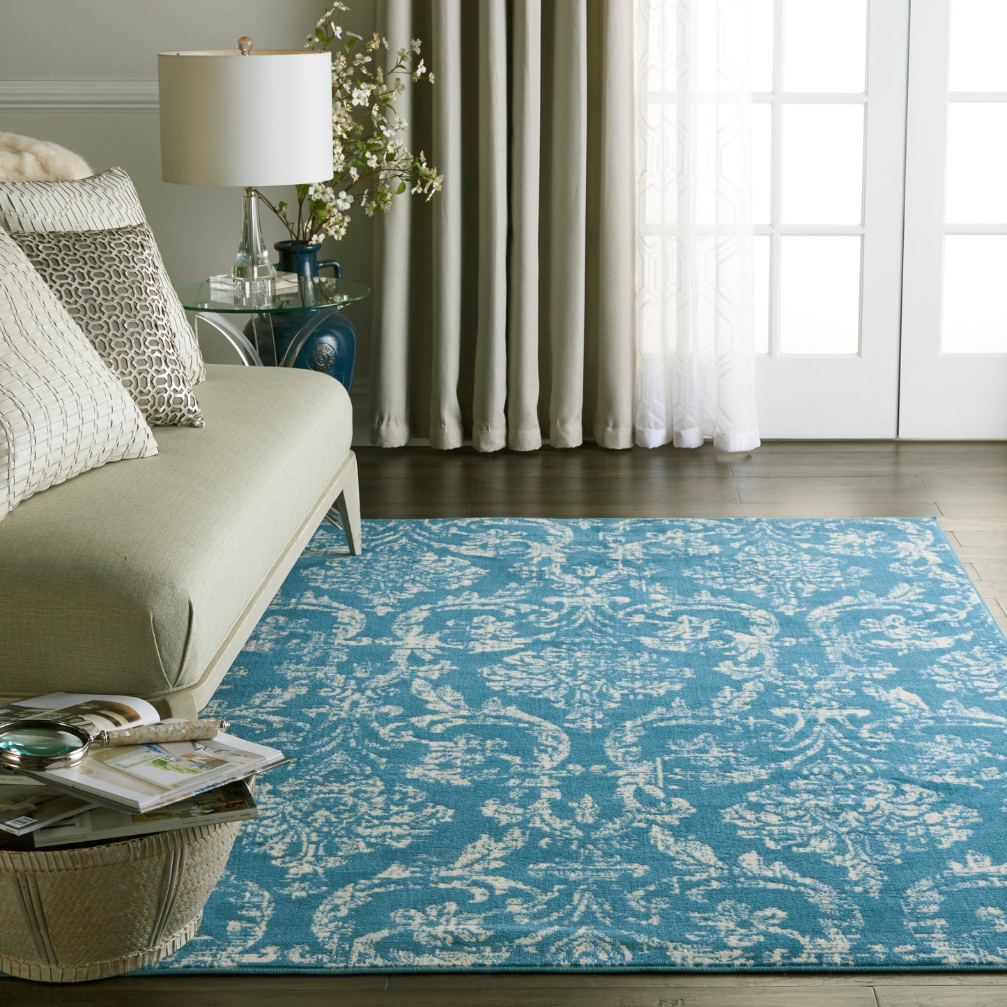 Nourison Jubilant 5'3" x 7'3" Blue Vintage Indoor Rug