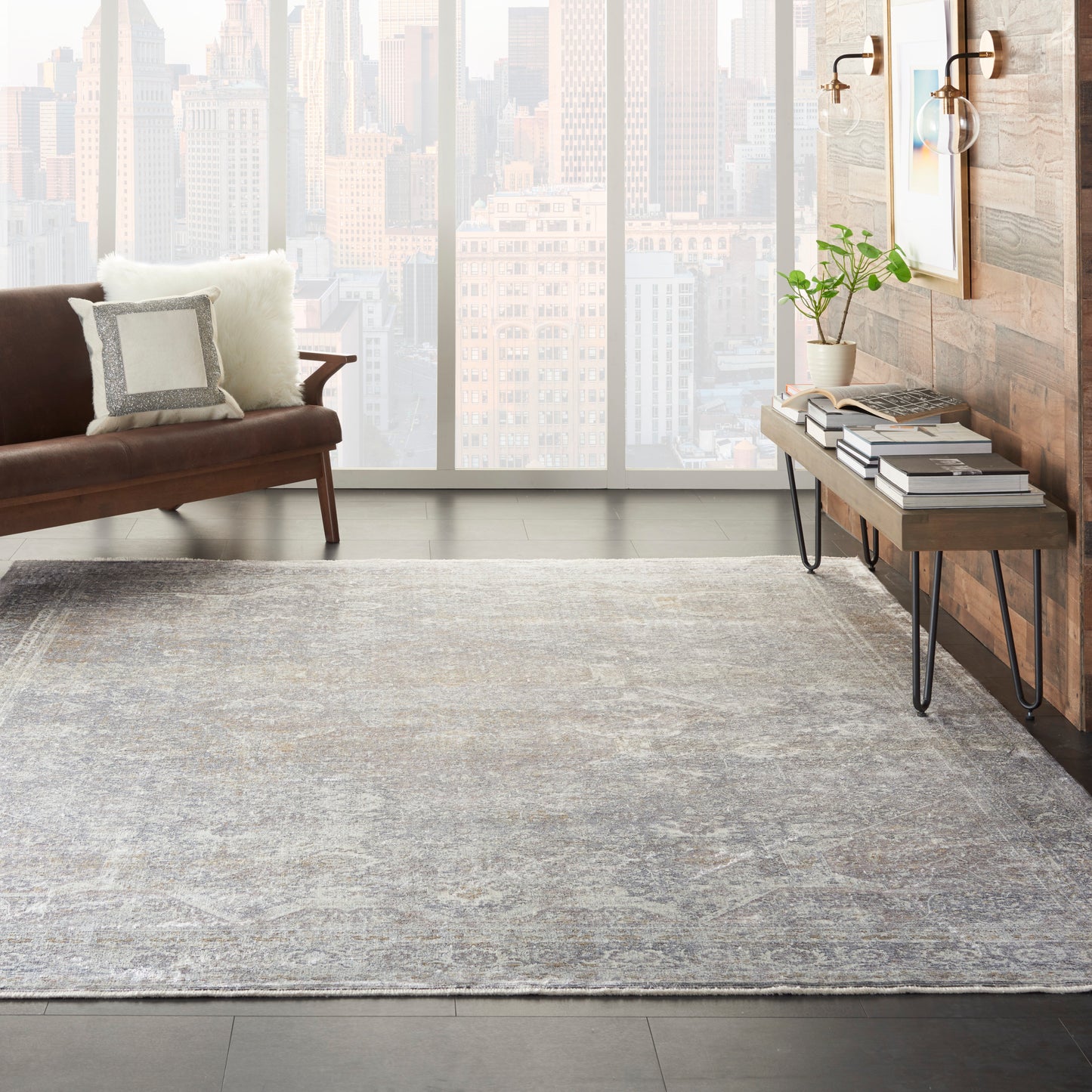Nourison Starry Nights 9'10" x 12'6" Silver/Cream Vintage Indoor Rug