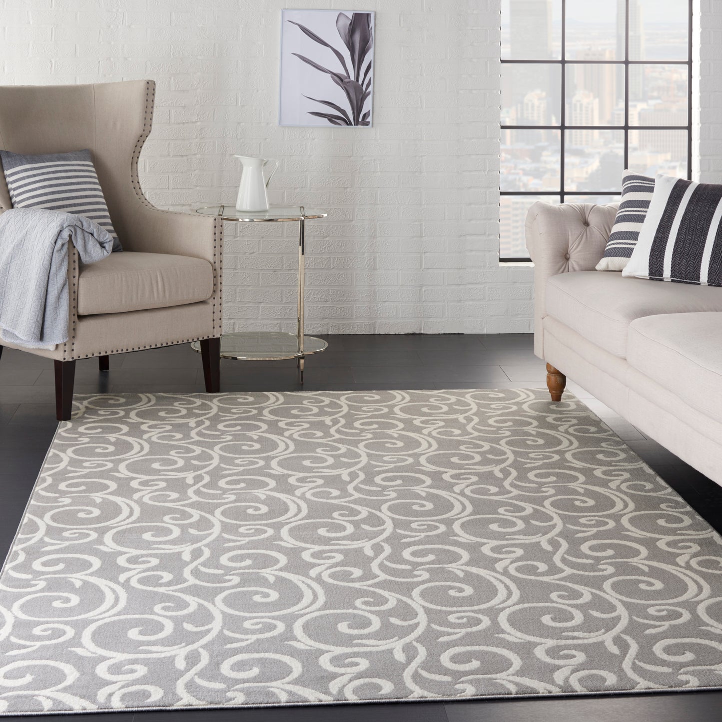 Nourison Grafix 6' x 9' Grey Contemporary Indoor Rug