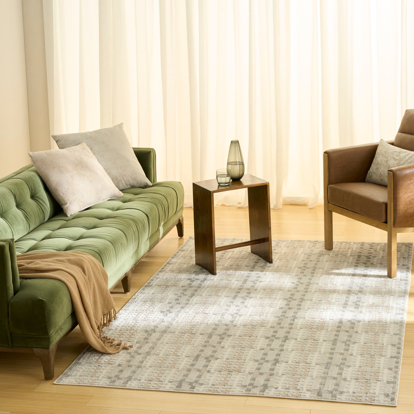 Nourison Nordic 4' x 6' Ivory Multicolor Modern Indoor Rug