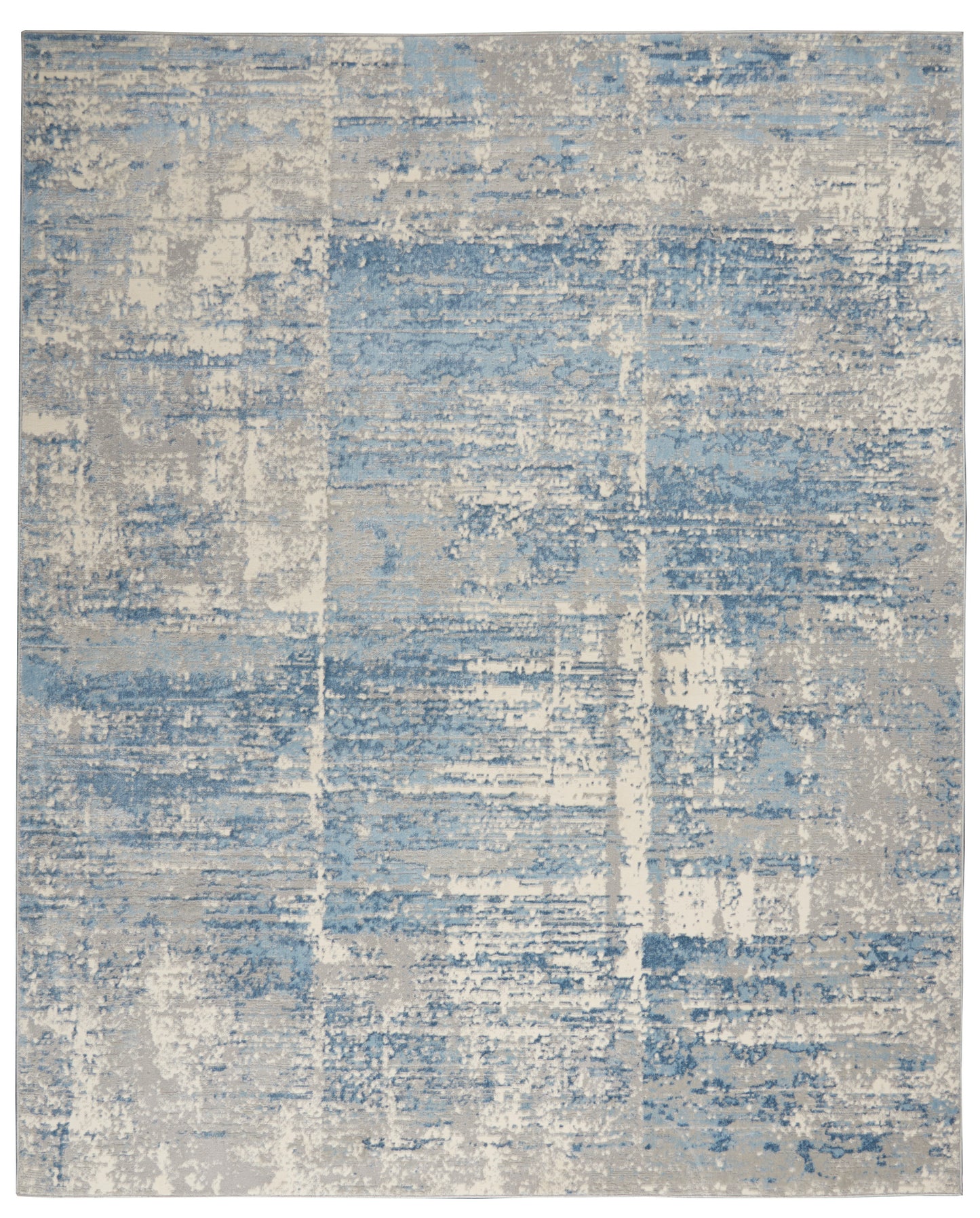 Nourison Solace 8' x 10' Ivory/Grey/Blue Modern Indoor Rug