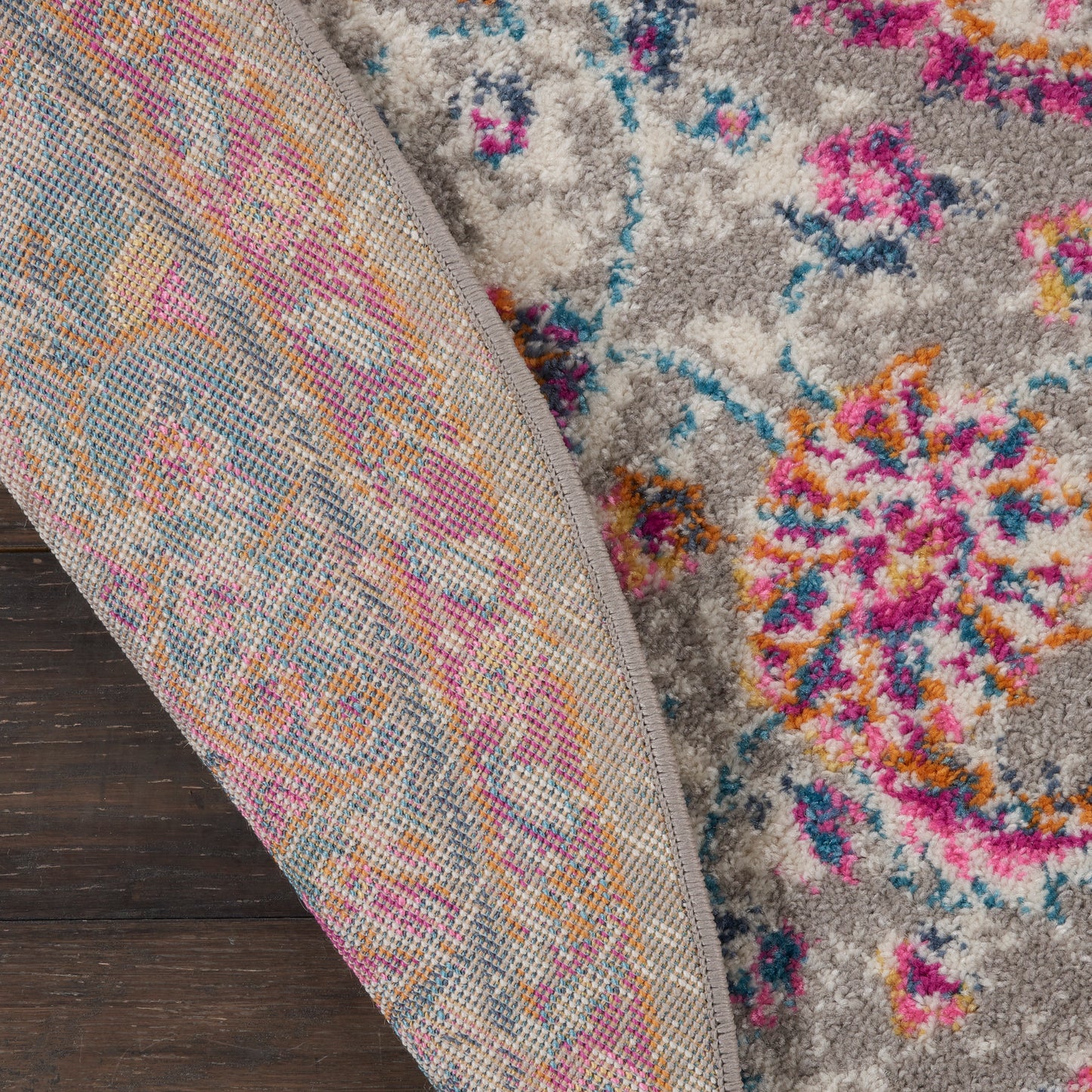 Nourison Passion 4' x Round Grey/Multi Transitional Indoor Rug
