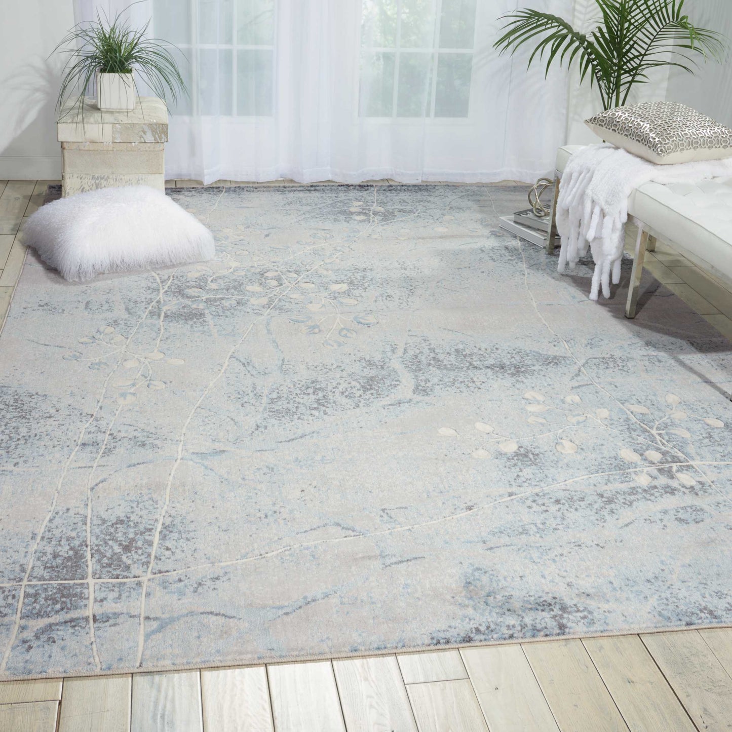 Nourison Somerset 3'6" x 5'6" Silver/Blue Indoor Rug