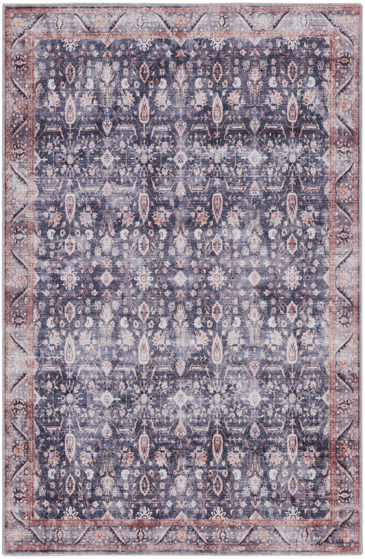 Nourison Grand Washables 4' x 6' Navy Ivory Vintage Indoor Rug