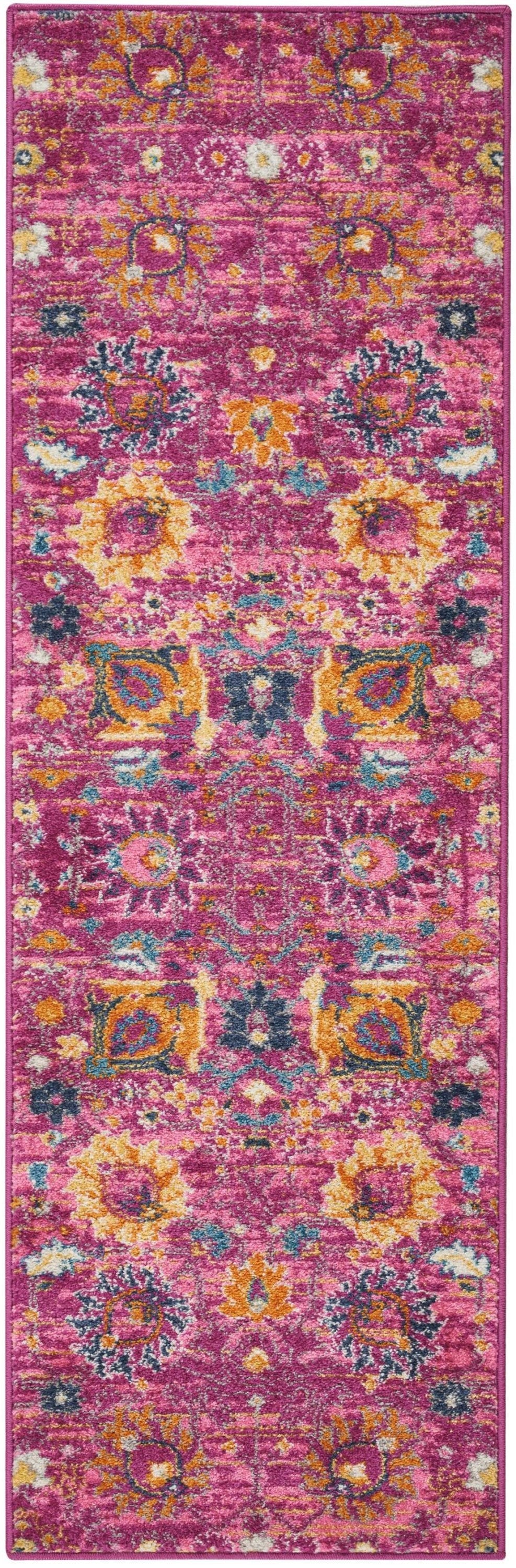 Nourison Passion 1'10" x 6' Fuchsia Bohemian Indoor Rug