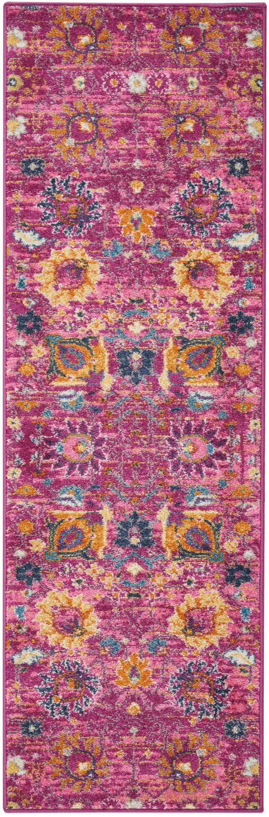 Nourison Passion 1'10" x 6' Fuchsia Bohemian Indoor Rug