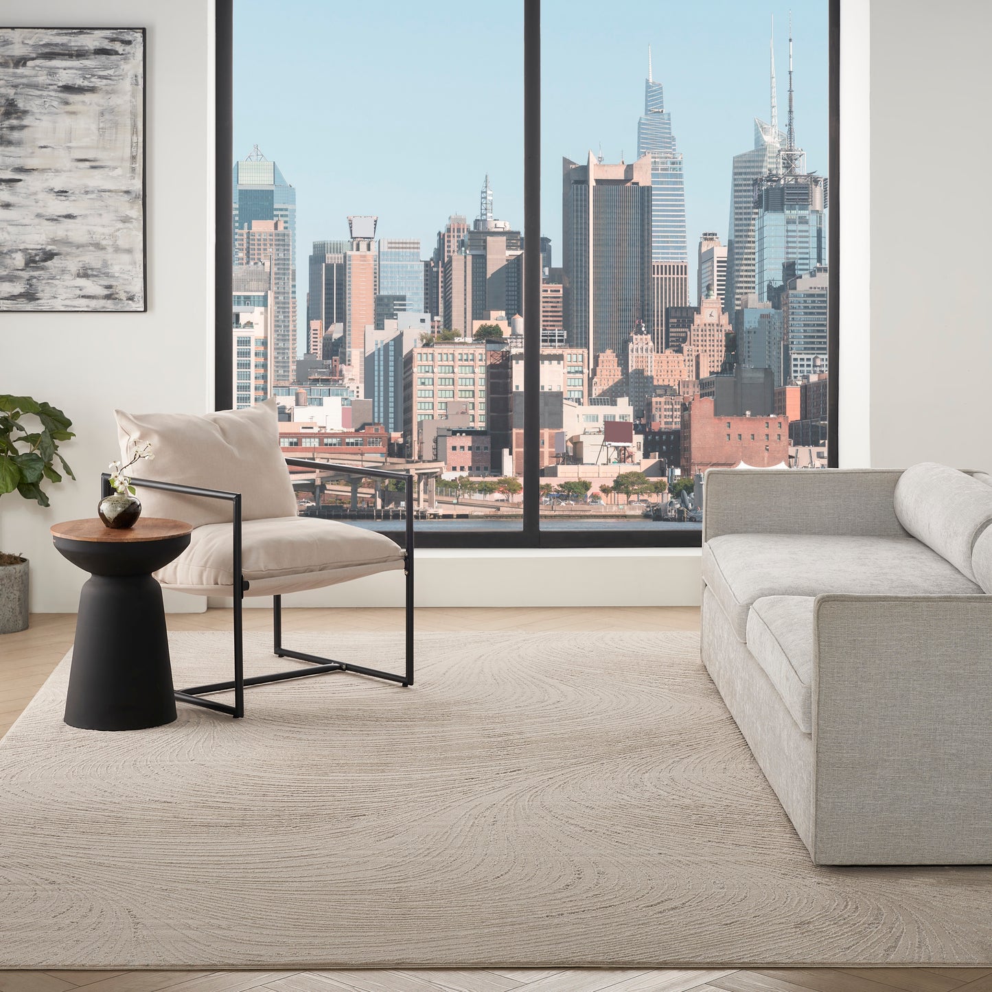 DKNY Central Park West 7'10" x 9'10" Beige Modern Indoor Rug