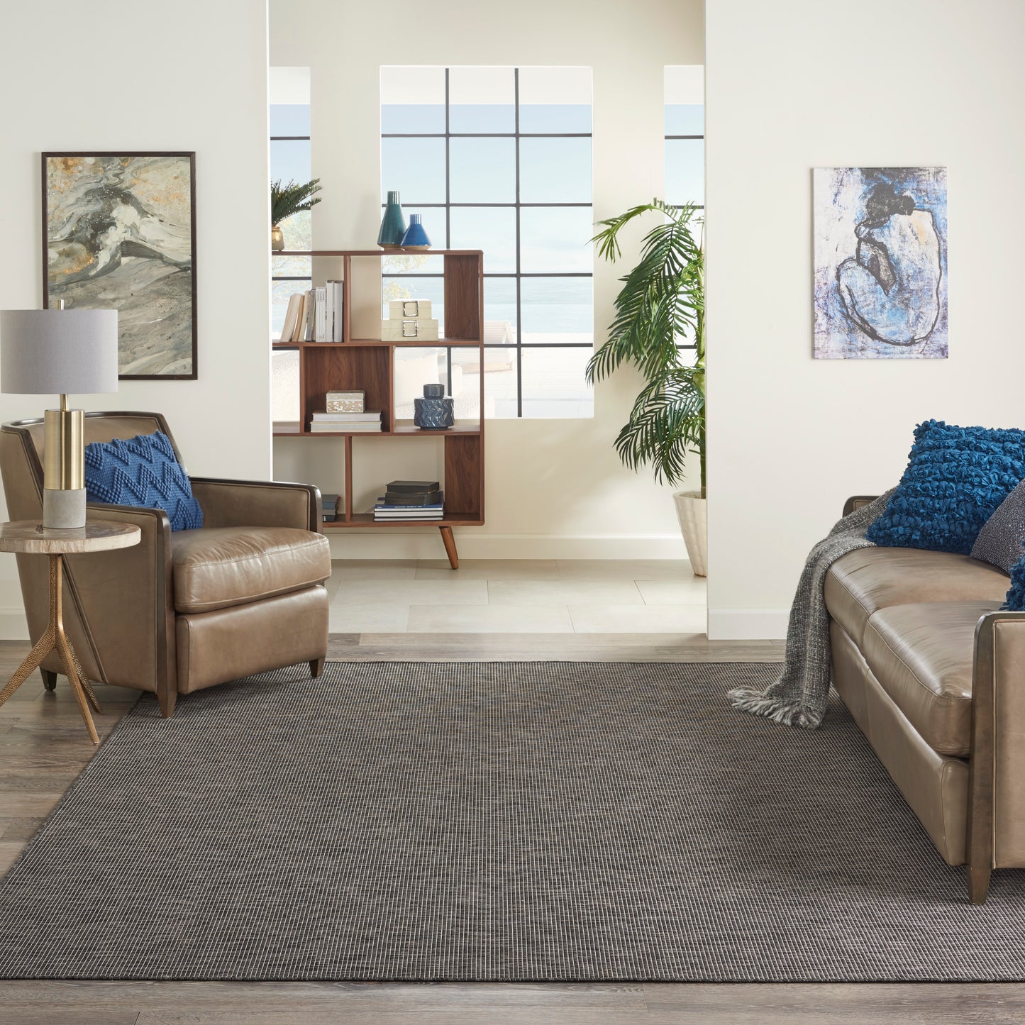 Nourison Positano 7' x 10' Charcoal Modern Rug