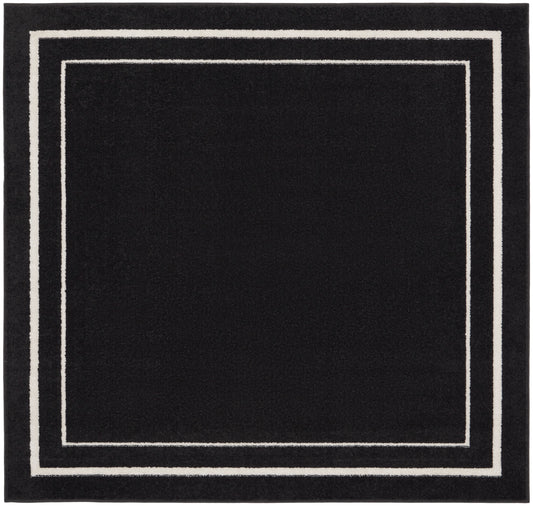 Nourison Nourison Essentials 5' x Square Black Ivory Contemporary Rug