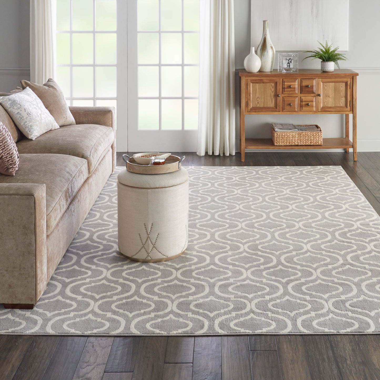Nourison Jubilant 7'10" x 9'10" Grey Contemporary Indoor Rug
