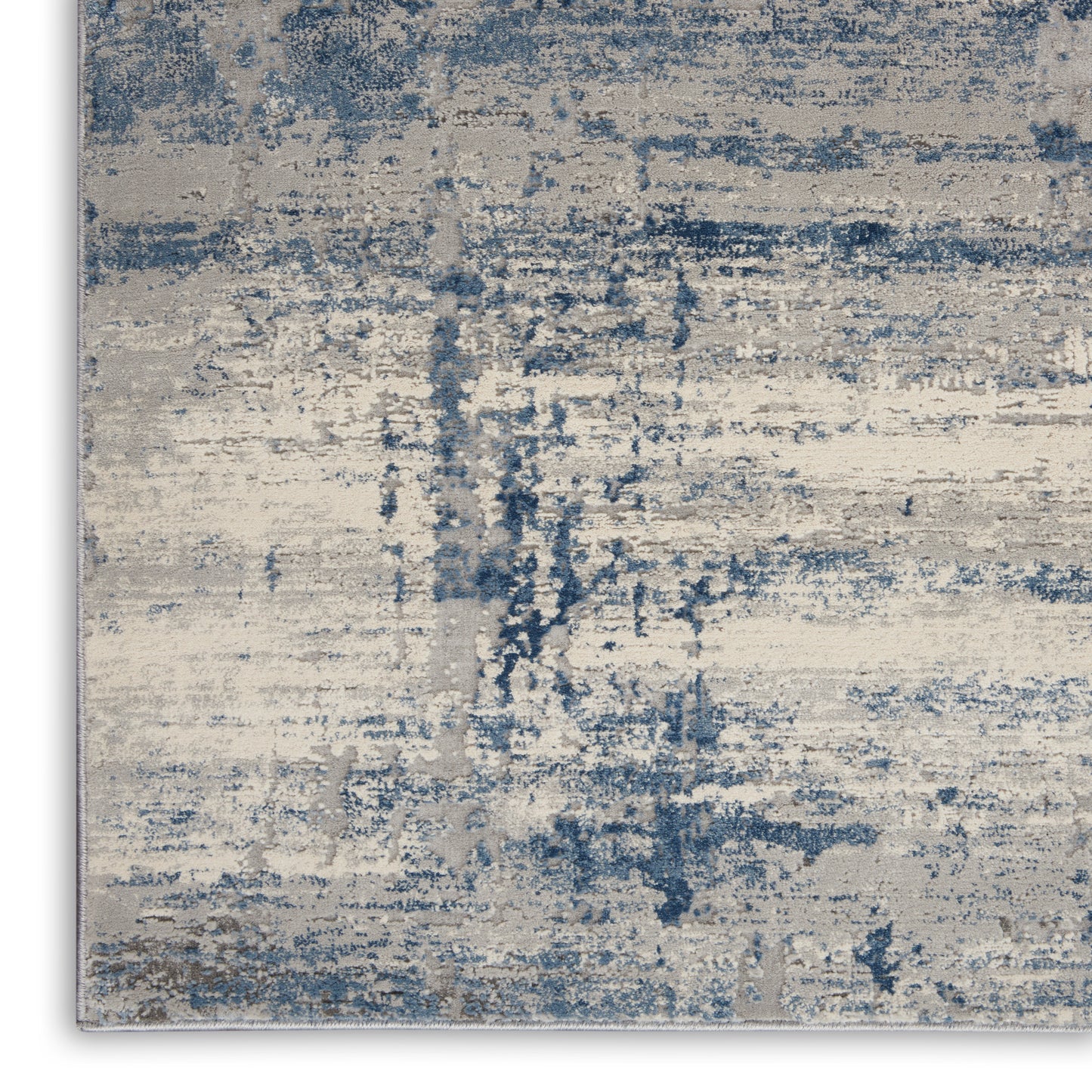 Nourison Rustic Textures 3'11" x 5'11" Ivory Blue Modern Indoor Rug