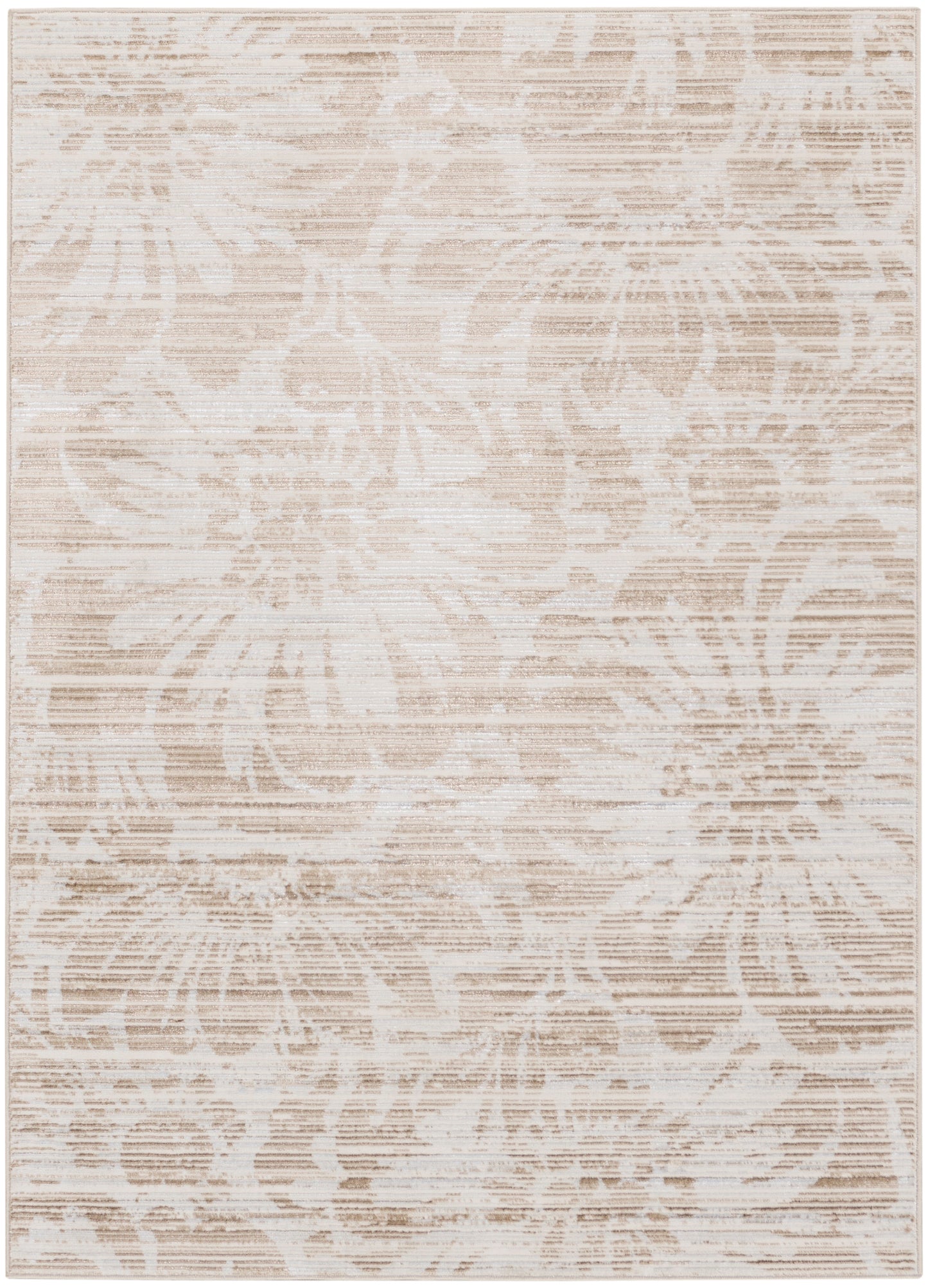 Inspire Me! Home Décor Iliana 5'3" x 7'3" Ivory Grey with Gold Accents Modern Indoor Rug