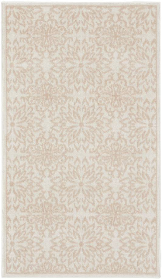 Nourison Jubilant 3' x 5' Ivory Beige Farmhouse Indoor Rug