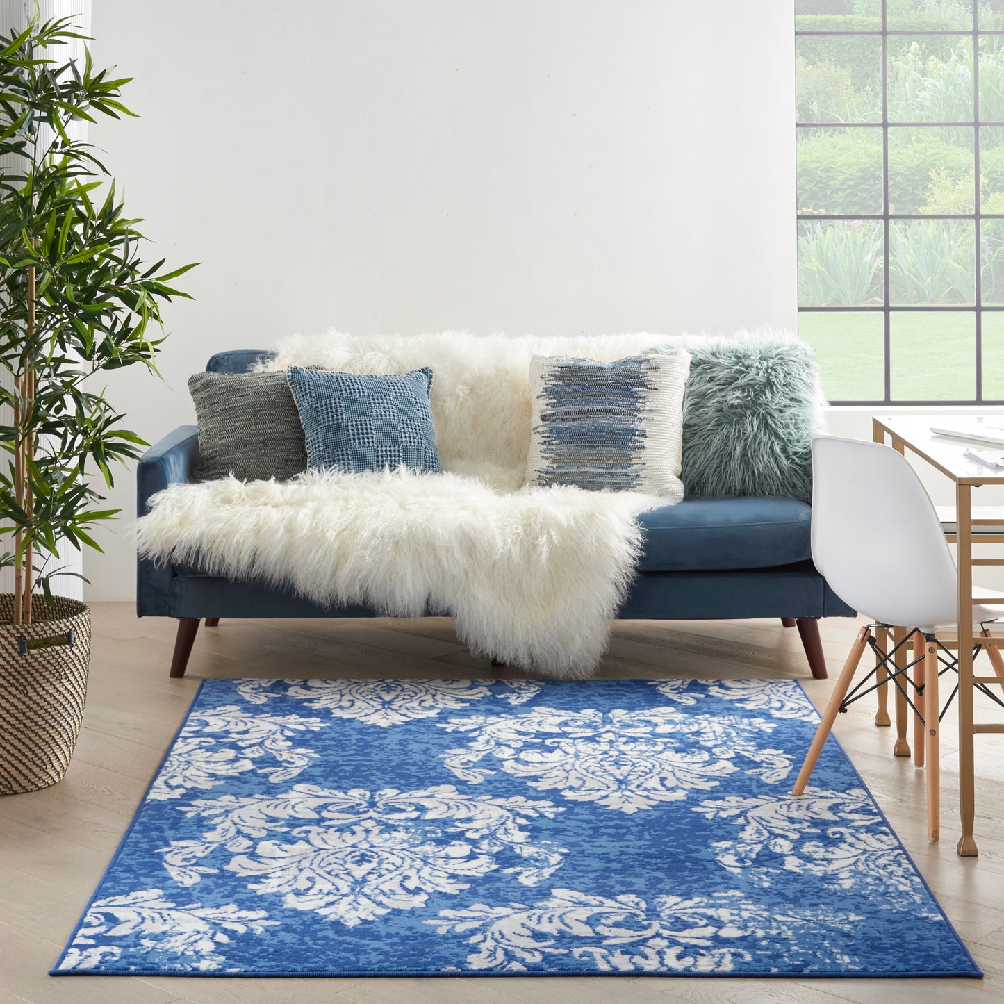 Nourison Whimsicle 5' x 7' Navy Ivory Farmhouse Indoor Rug