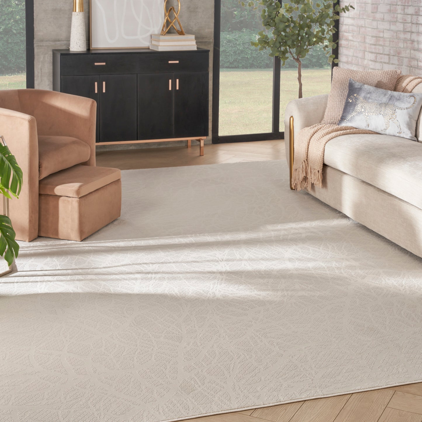 Nourison Desire 7'10" x 9'10" Beige Modern Indoor Rug