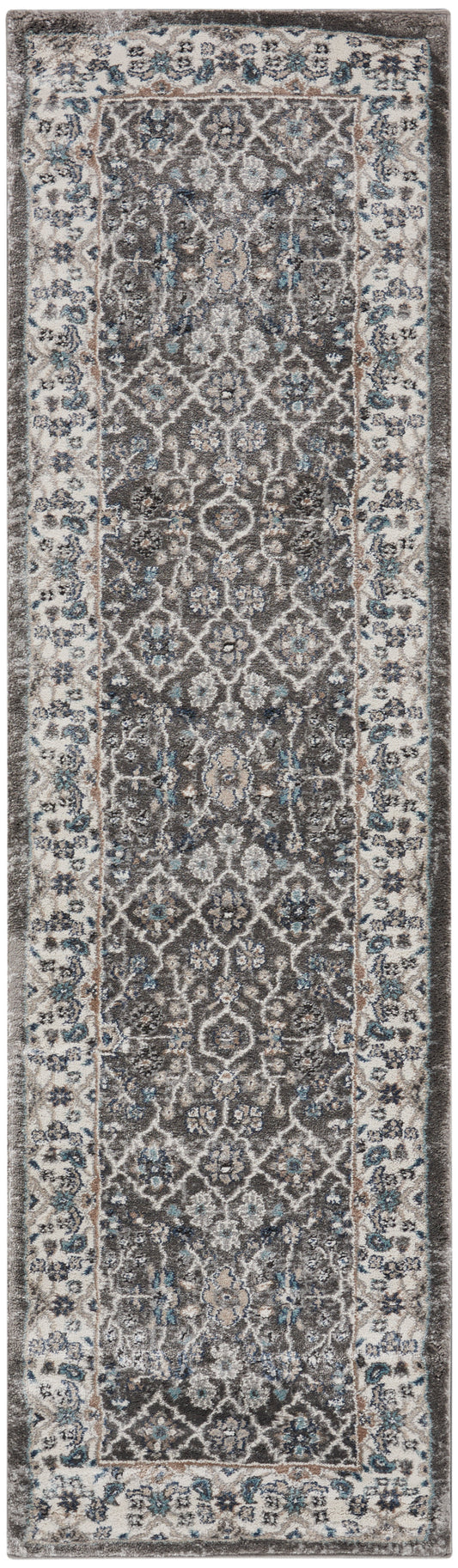 Nourison American Manor 2'2" x 7'6" Grey/Ivory Vintage Indoor Rug