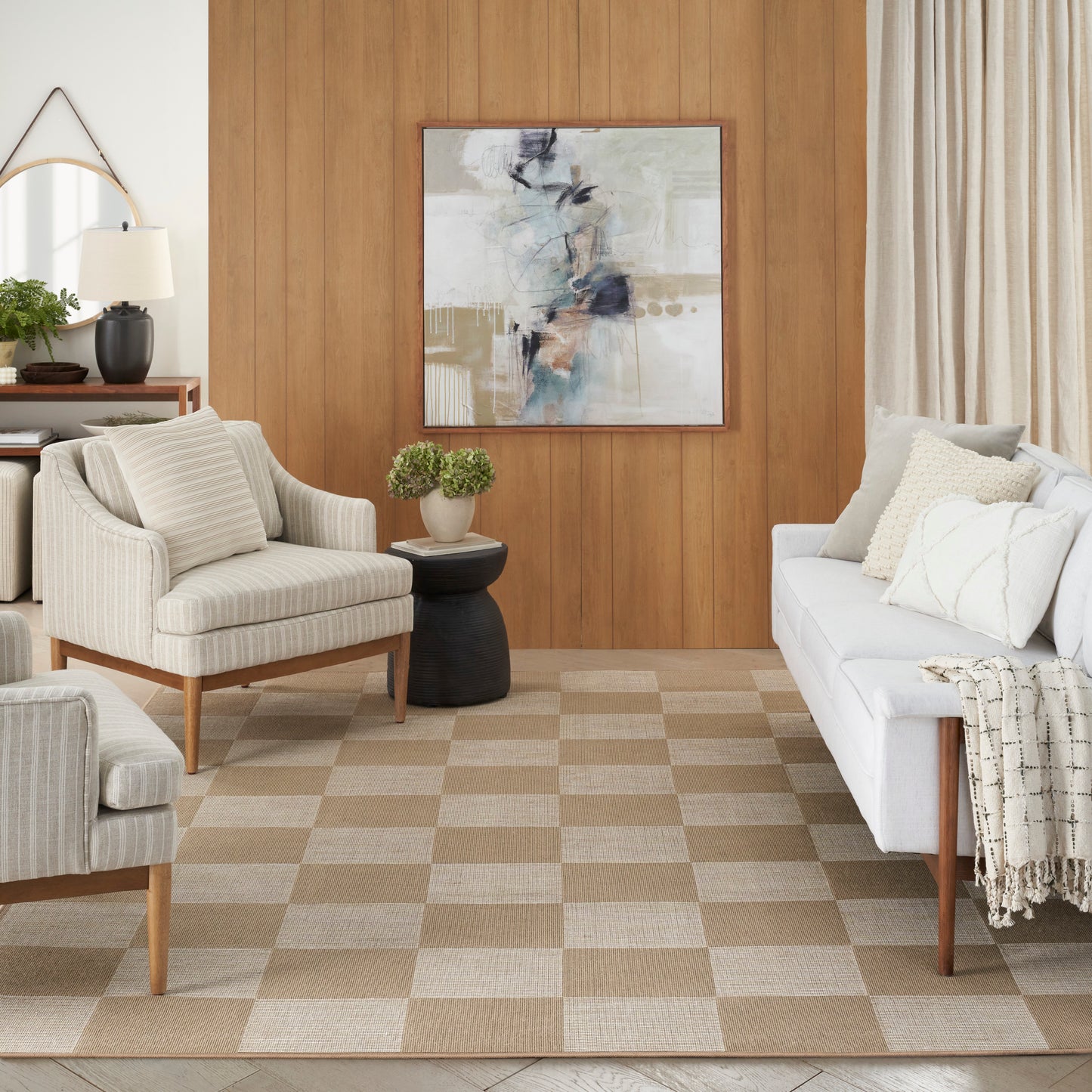 Nourison Washable Modern Jute 5'3" x 7'3" Natural Ivory Modern Indoor Rug