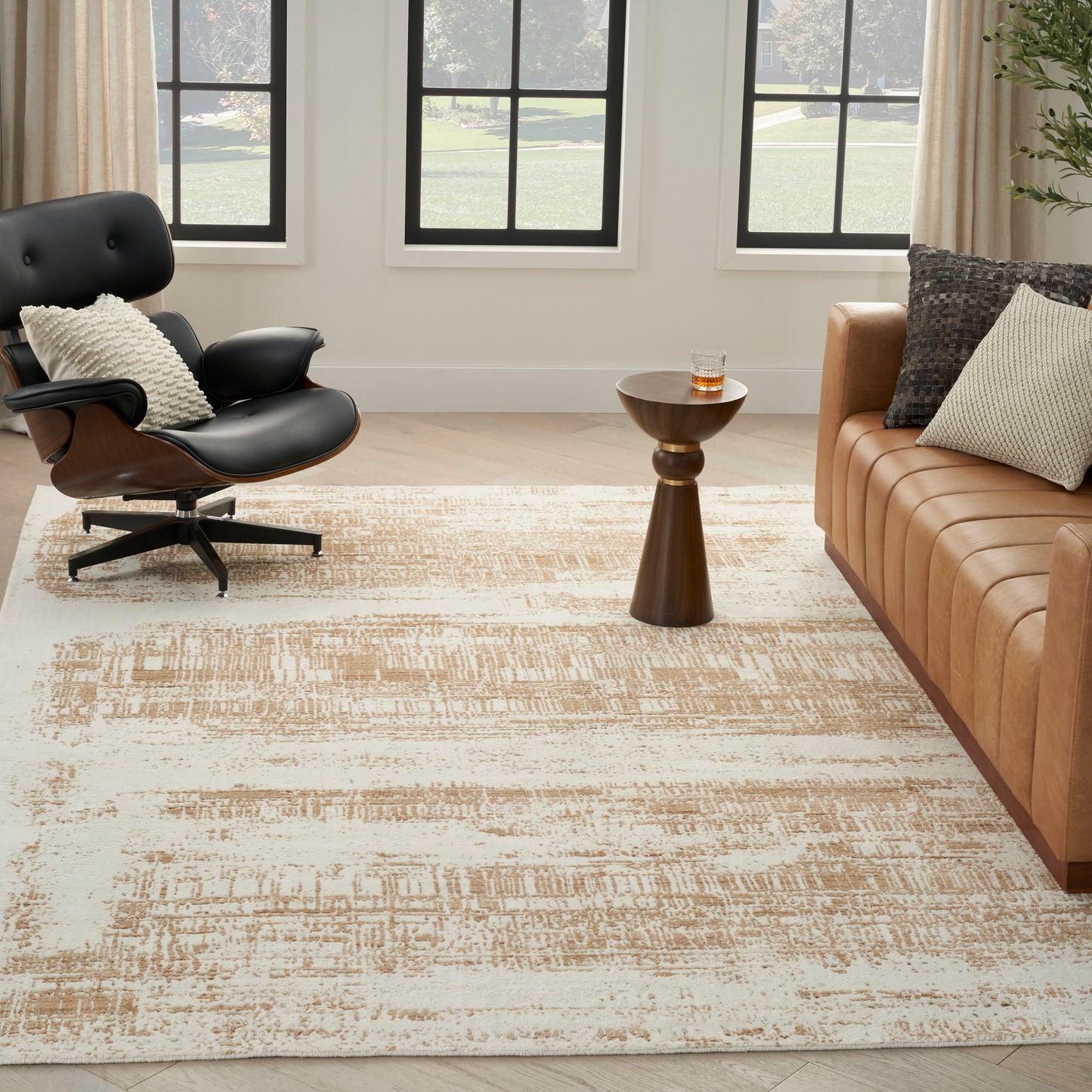 Nourison Harmony 8'6" x 11'6" Ivory Gold Modern Indoor Rug