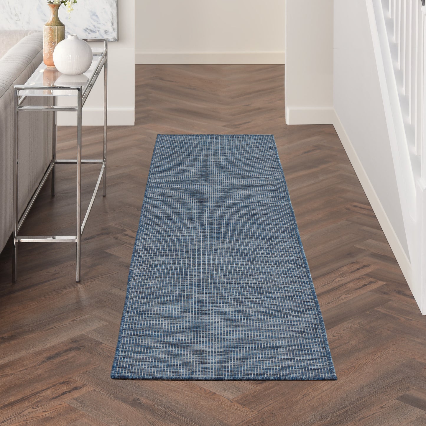 Nourison Positano 2'2" x 8' Navy Blue Modern Rug