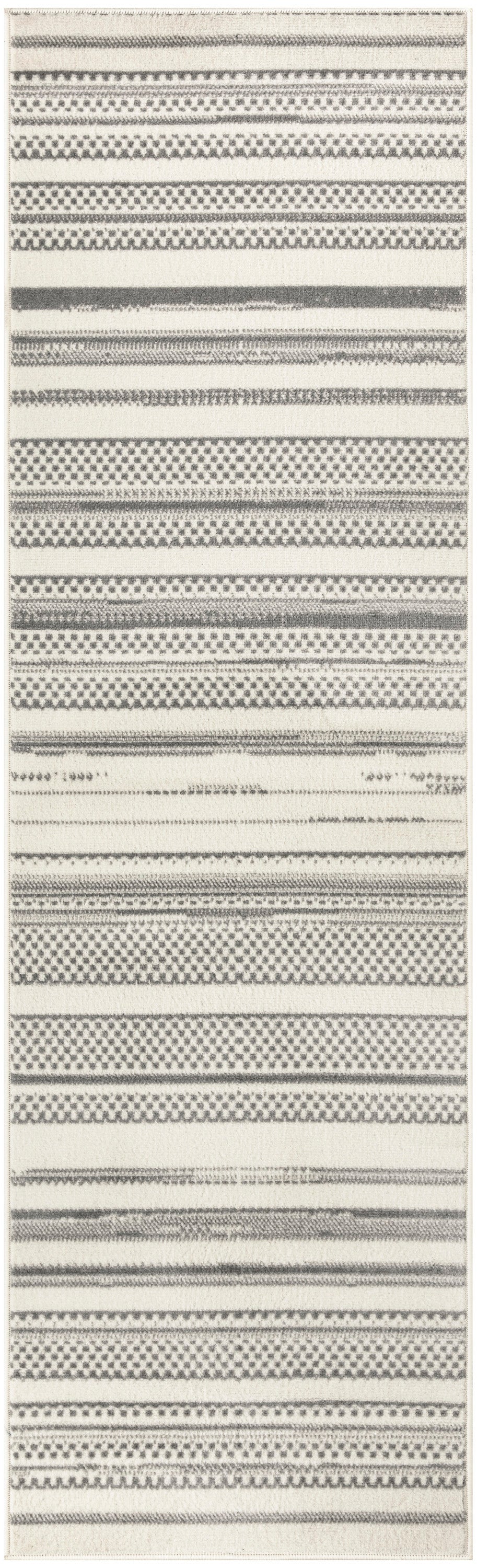 Nourison Grafix 2'3" x 7'6" Ivory Grey Modern Indoor Rug