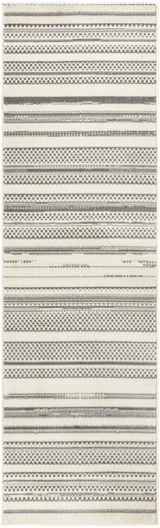 Nourison Grafix 2'3" x 7'6" Ivory Grey Modern Indoor Rug