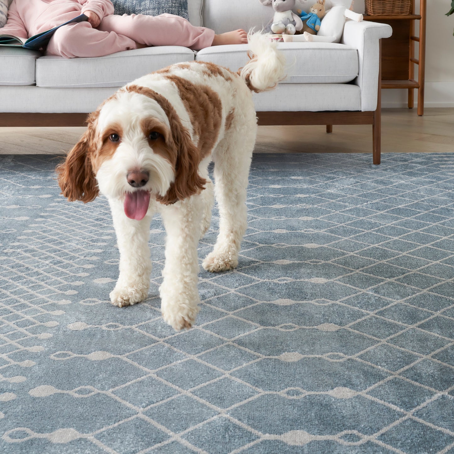 Nourison Astra Machine Washable 7'10" x 10' Blue Bohemian Indoor Rug