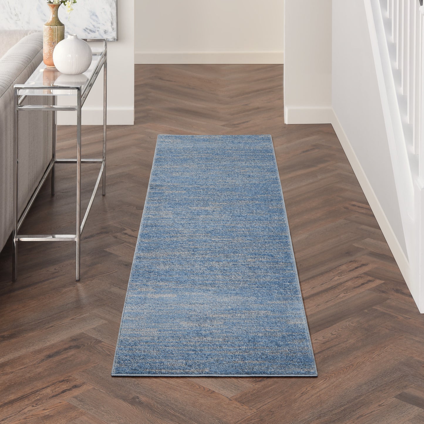 Nourison Nourison Essentials 2'2" x 7'6" Blue/Grey Outdoor Rug