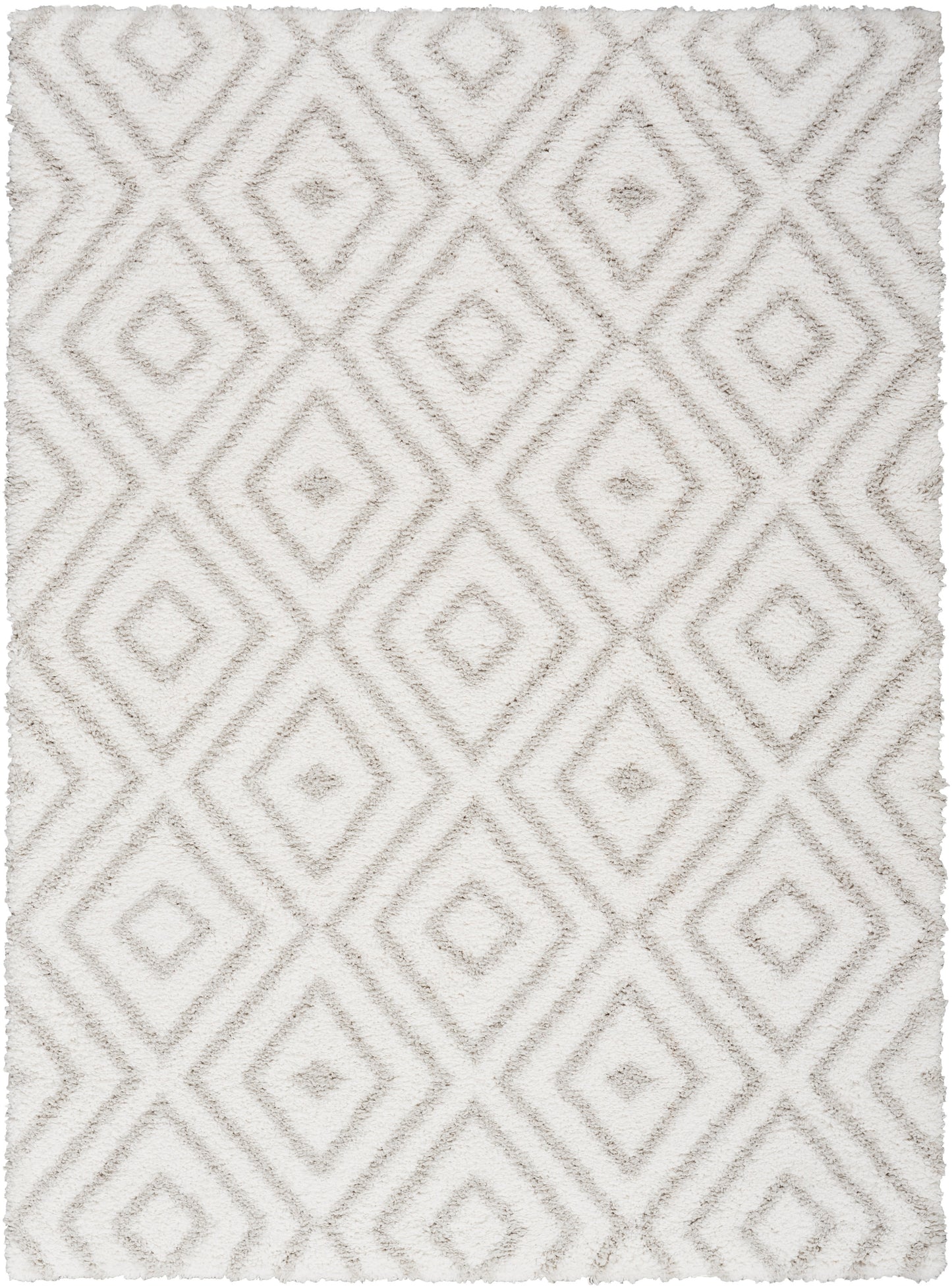Nourison Modern Shag 5'3" x 7' Ivory Silver Modern Indoor Rug