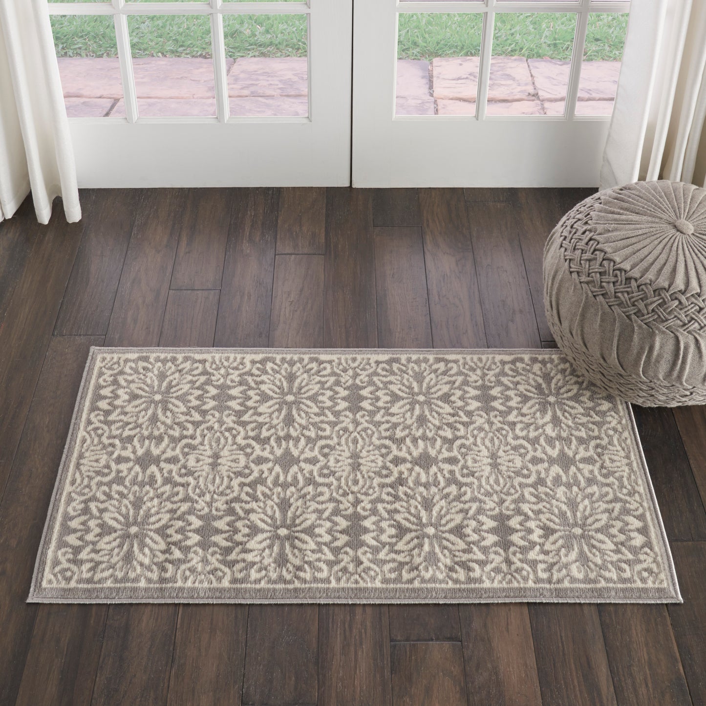 Nourison Jubilant 2' x 4' Ivory/Grey Farmhouse Indoor Rug