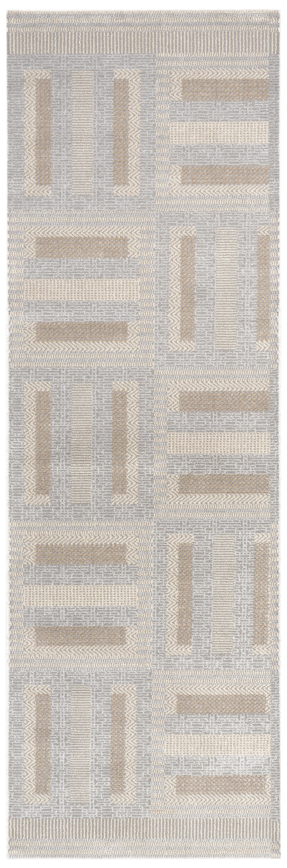 Nourison Nordic 2' x 6' Grey Multicolor Modern Indoor Rug