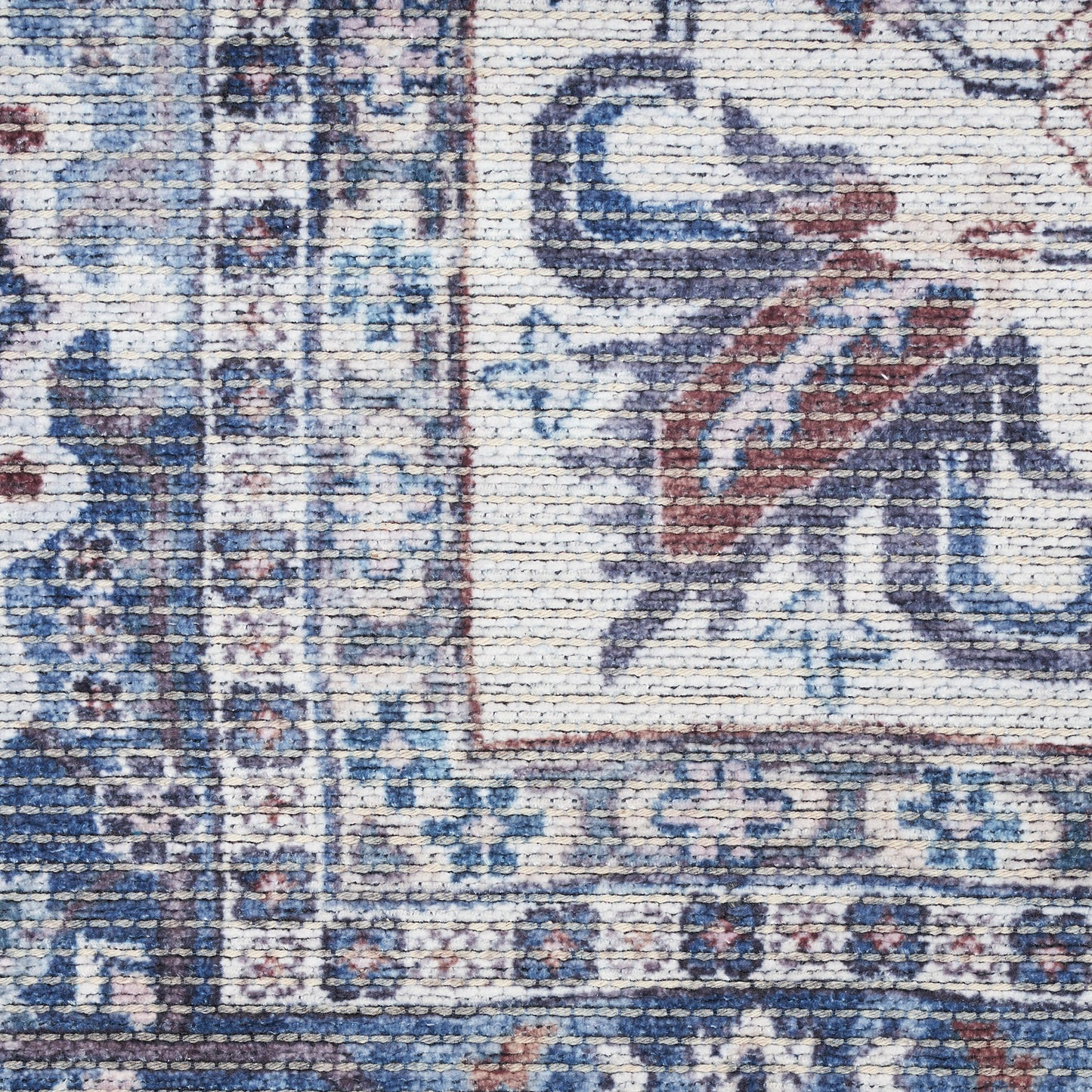 Nicole Curtis Machine Washable Series 1 10' x 14' Navy Ivory Vintage Indoor Rug