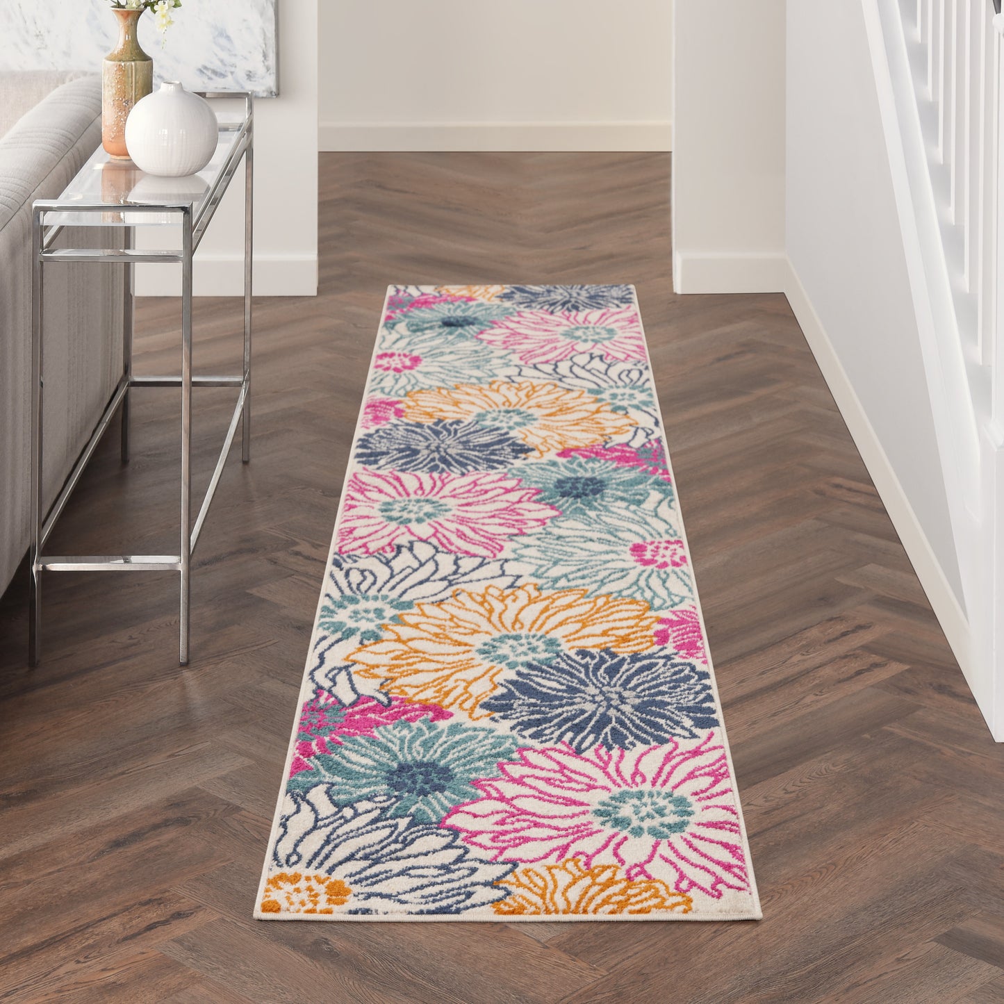 Nourison Passion 2'2" x 10' Ivory/Multi Contemporary Indoor Rug