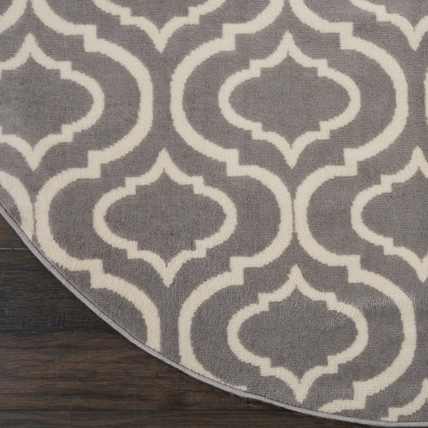Nourison Jubilant 5'3" x Round Grey Contemporary Indoor Rug