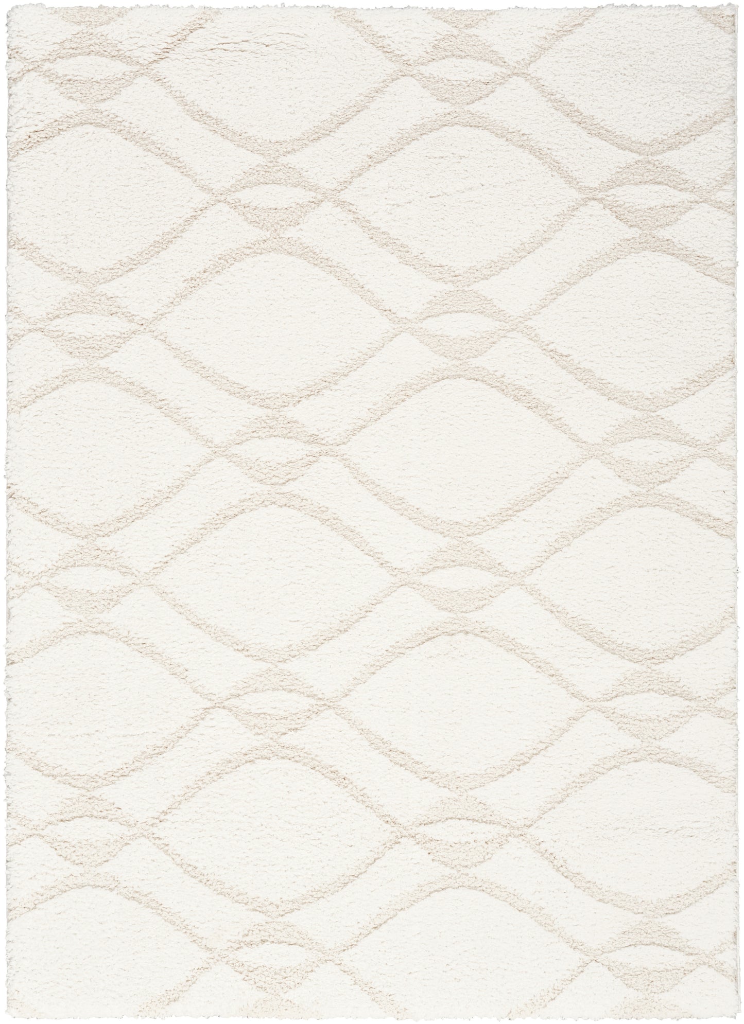 Nourison Modern Shag 5'3" x 7' Ivory Beige Modern Indoor Rug