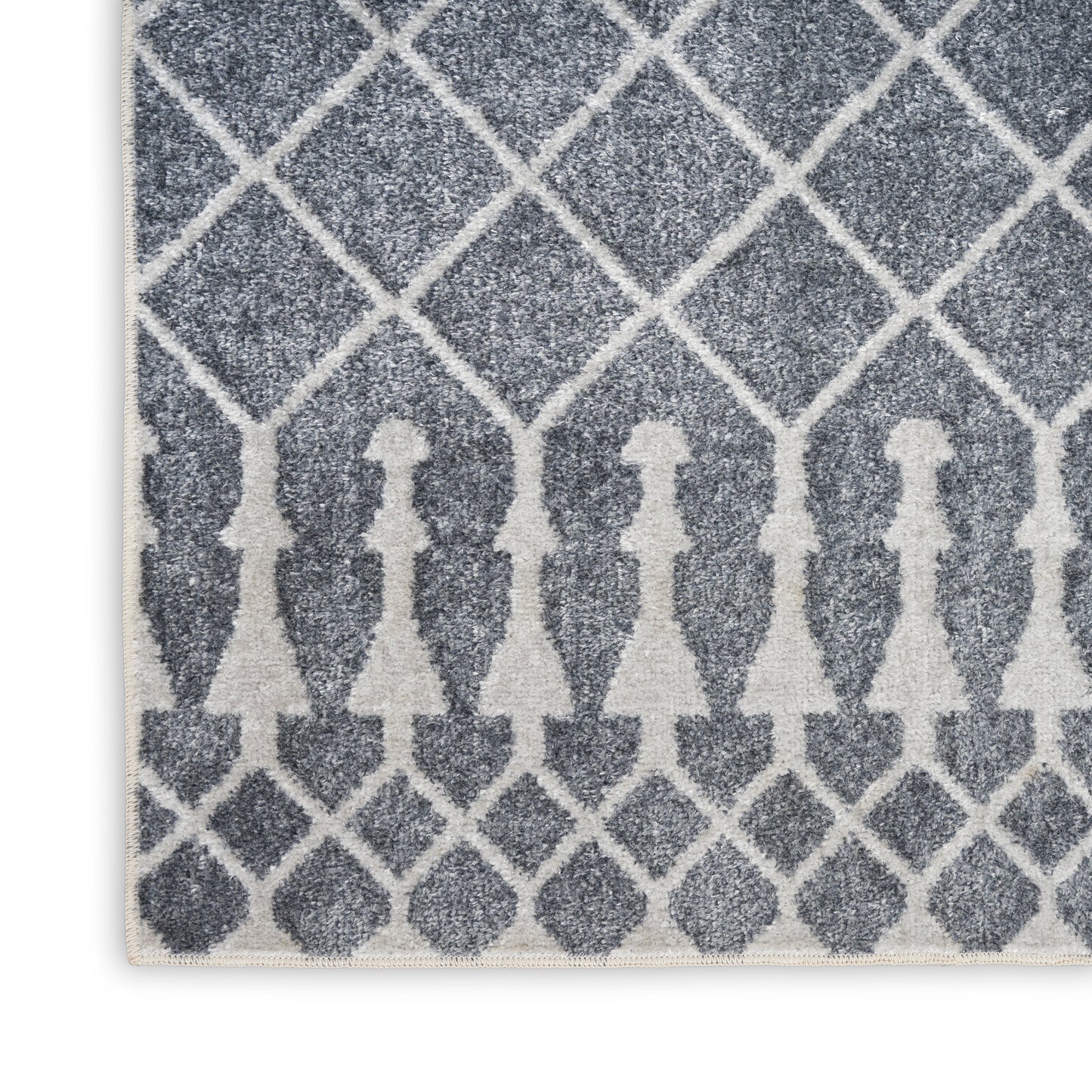 Nourison Astra Machine Washable 2' x 6' Denim Bohemian Indoor Rug