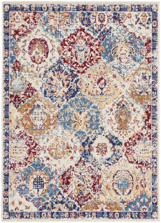 Nourison Grafix 3'9" x 5'9" Blue Multicolor Vintage Indoor Rug