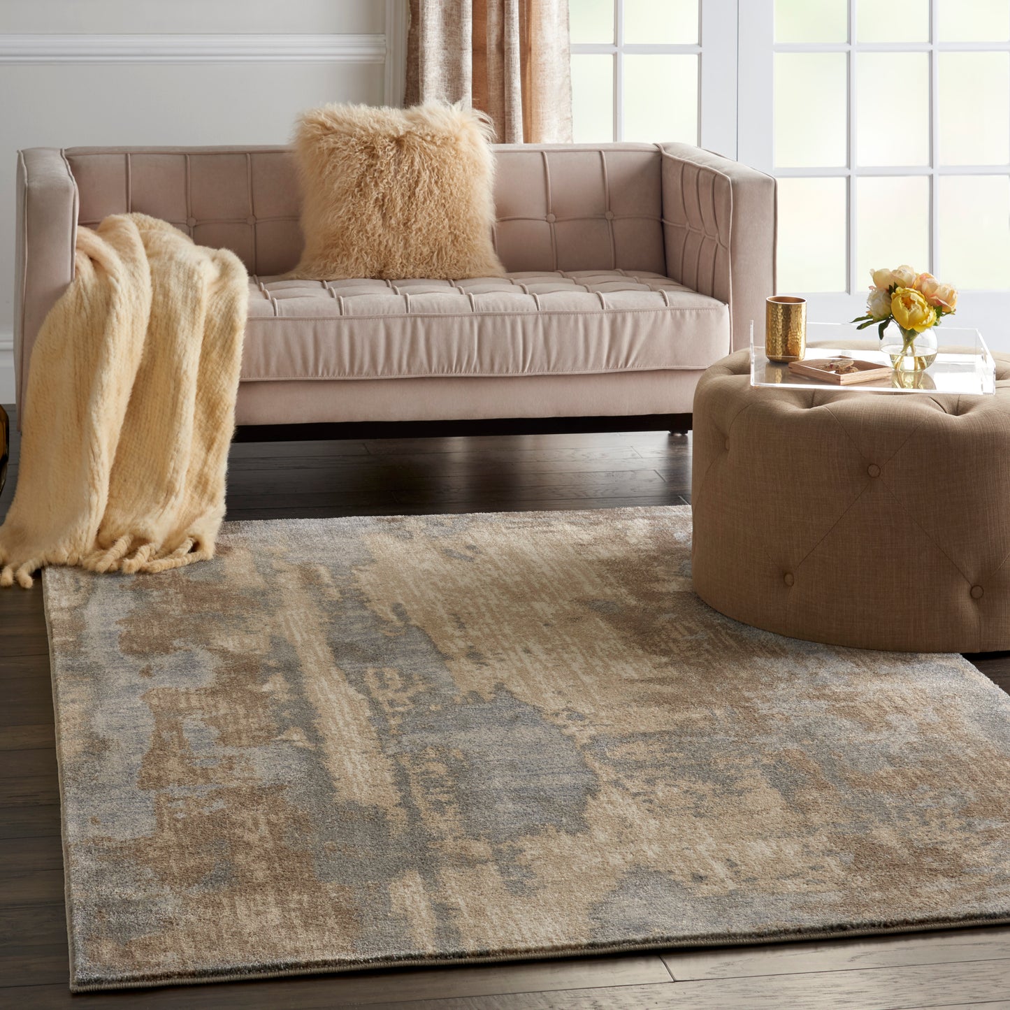 Nourison Moroccan Celebration 5'3" x 7'3" Grey/Beige Modern Indoor Rug