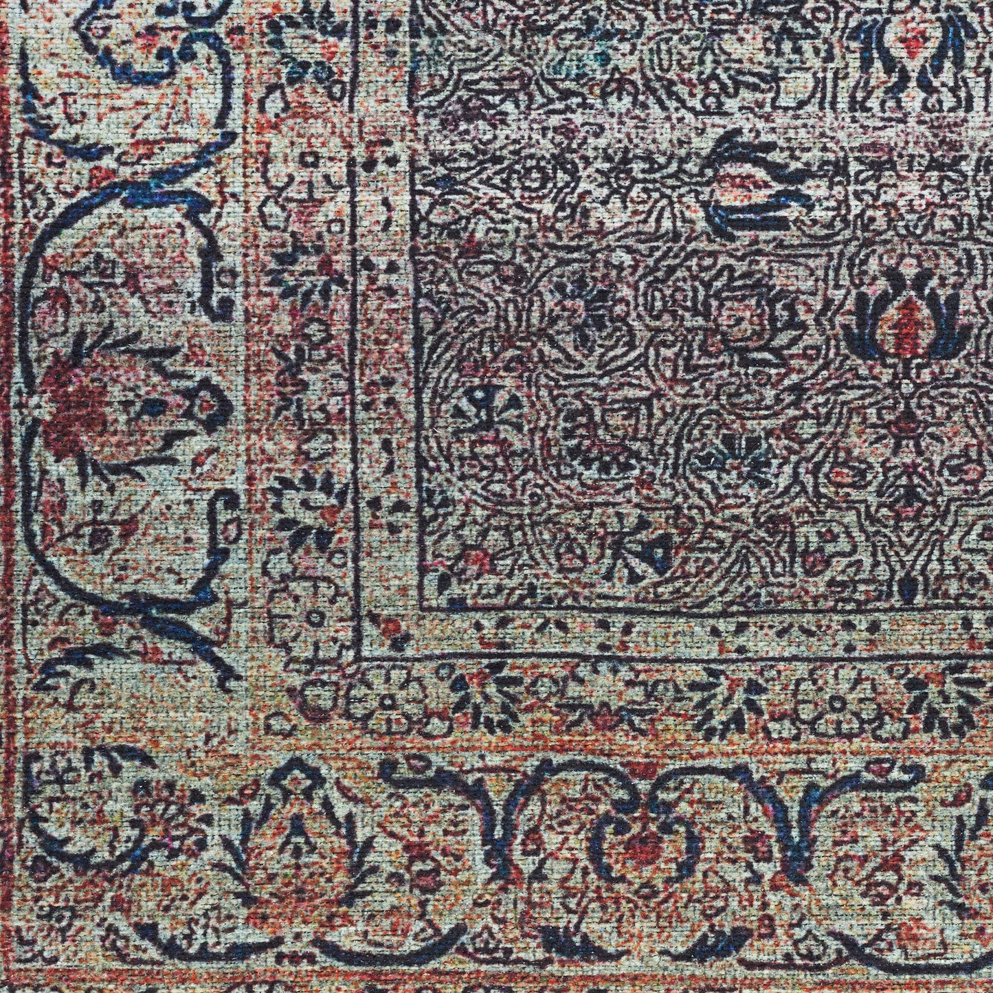 Nourison Grand Washables 4' x 6' Emerald Vintage Indoor Rug