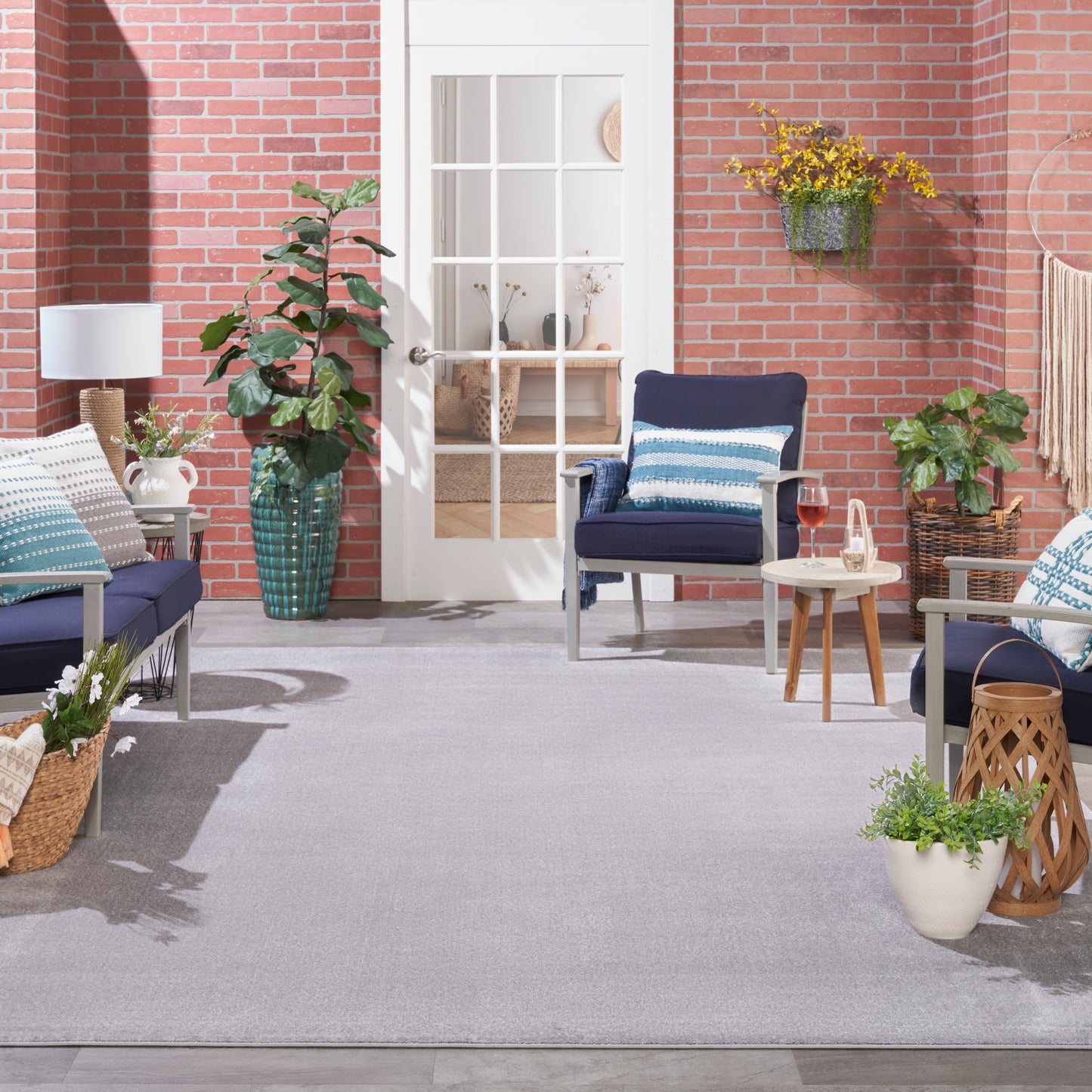 Nourison Nourison Essentials 12' x 15' Silver Grey Outdoor Rug